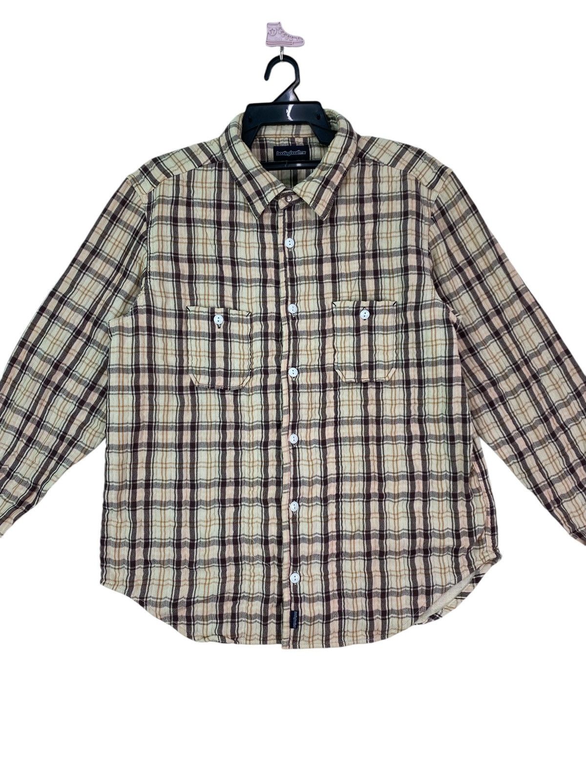 Japanese Brand × Vintage Vtg 90s Bootlegbooth japan checkered shirts button up Size US L / EU 52-54 / 3 - 2 Thumbnail