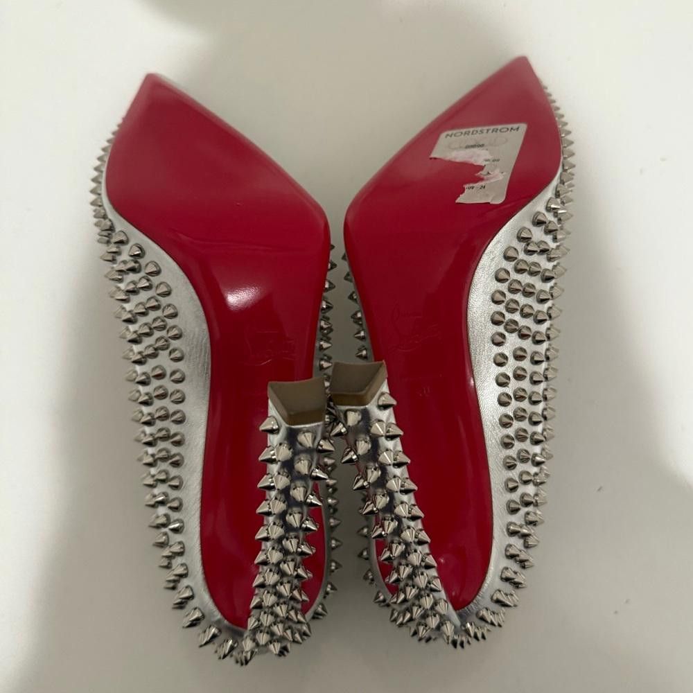 Christian Louboutin Christian Louboutin Condora Spikes 100 Silver Pump Heels 40 Size US 9 / IT 39 - 8 Thumbnail