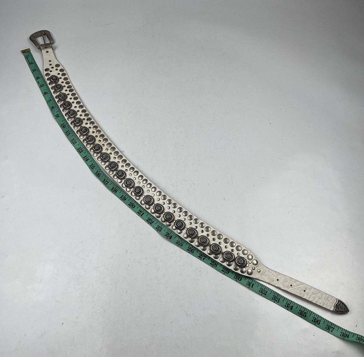 Japanese Brand rare designs nanni studded leather belt made in italy tc31 Size 34 - 7 Thumbnail