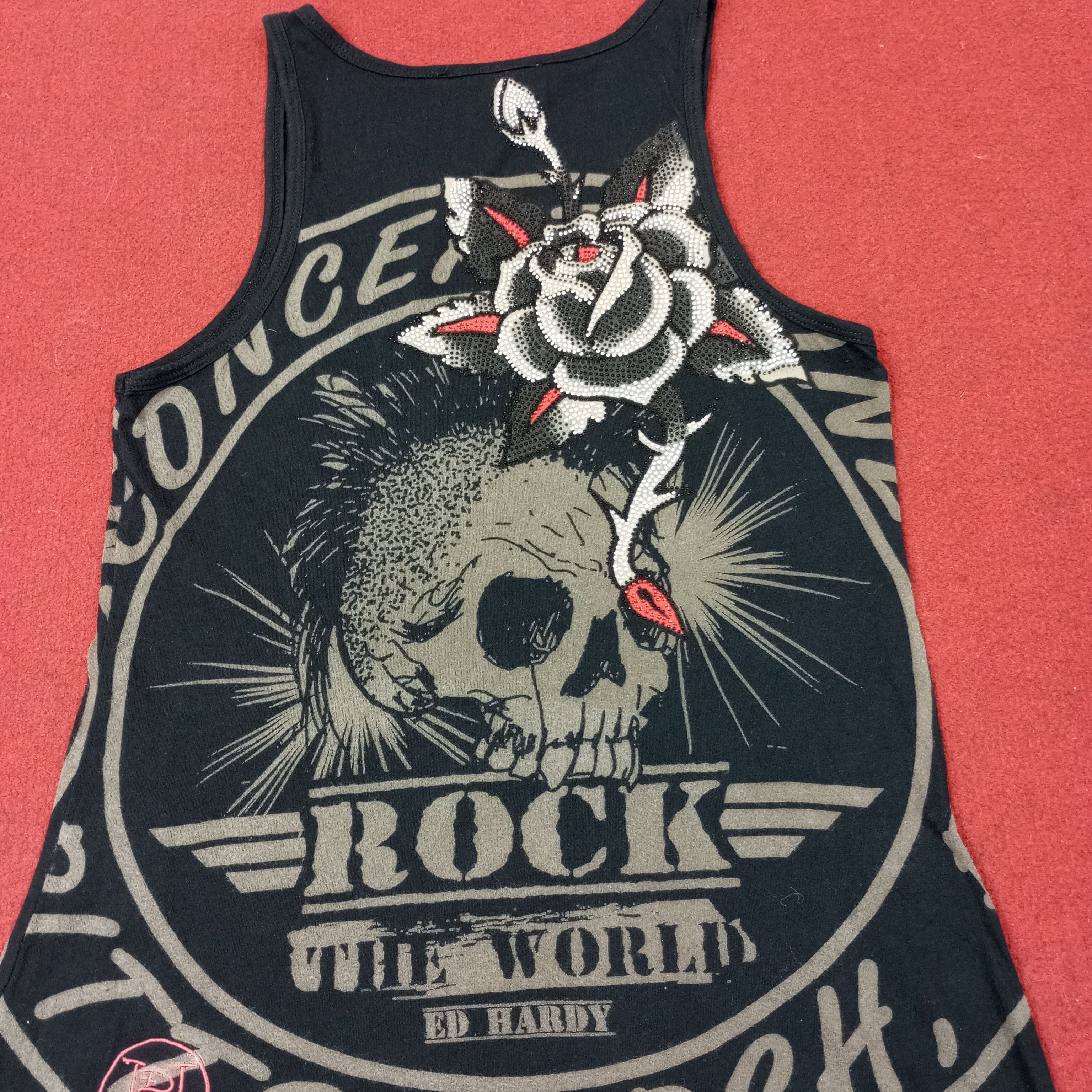 Ed Hardy Ed Hardy Fashion Rock Punk Style Sleeveless Tshirt c249n27 Size US XS / EU 42 / 0 - 4 Thumbnail