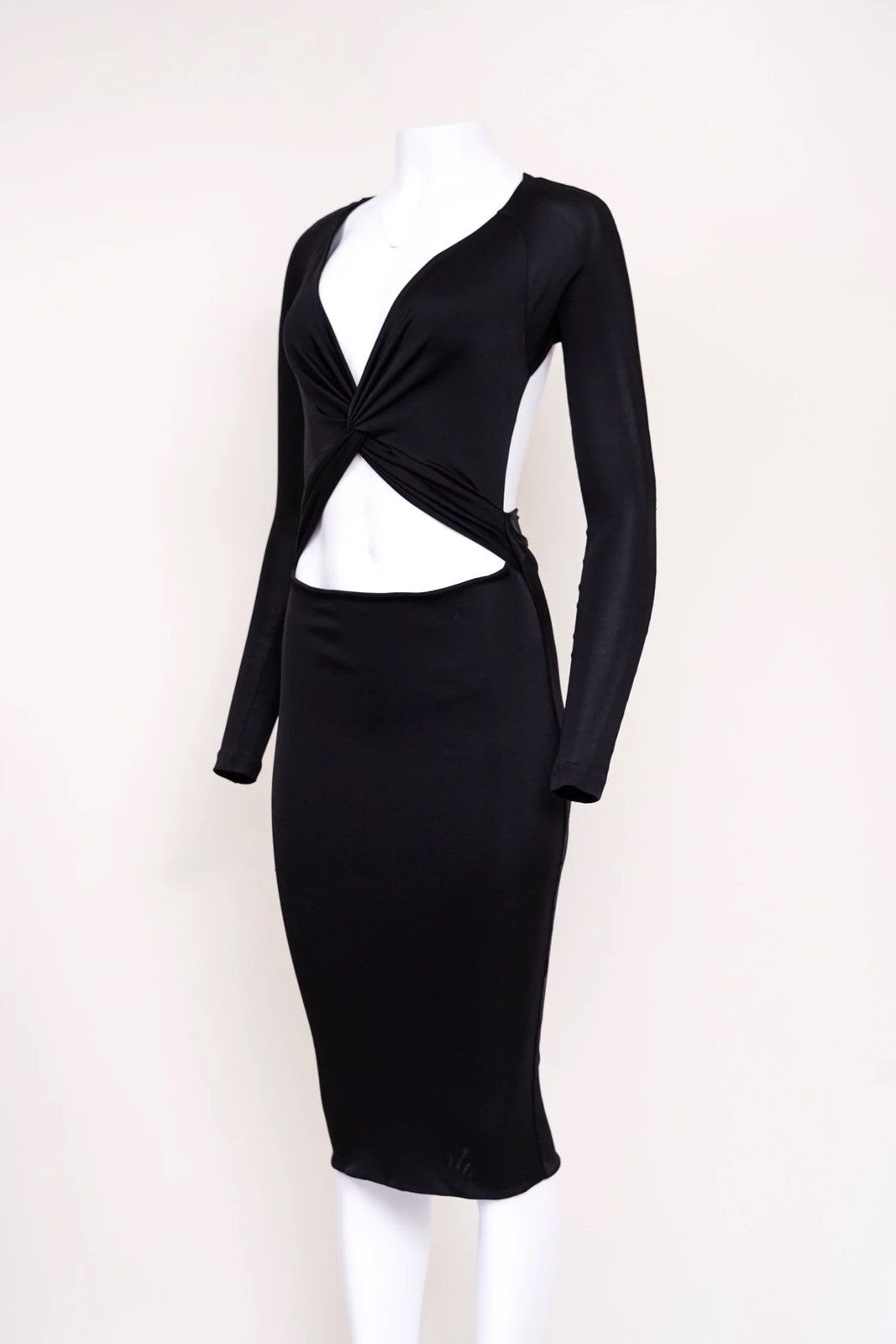 Gucci Gucci By Tom Ford 2003 Black Cutout Midi Dress Size M / US 6-8 / IT 42-44 - 4 Thumbnail