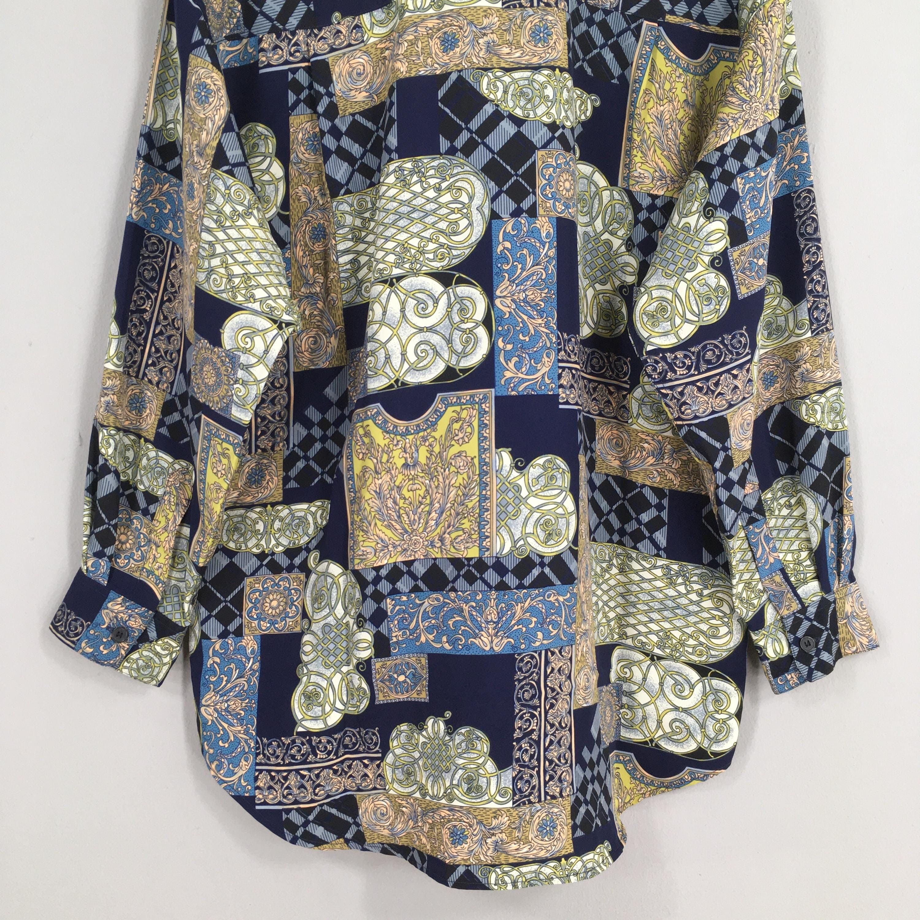 Vintage Novelty Baroque Floral Pop Art Polyester Shirt Medium Size US M / EU 48-50 / 2 - 9 Thumbnail
