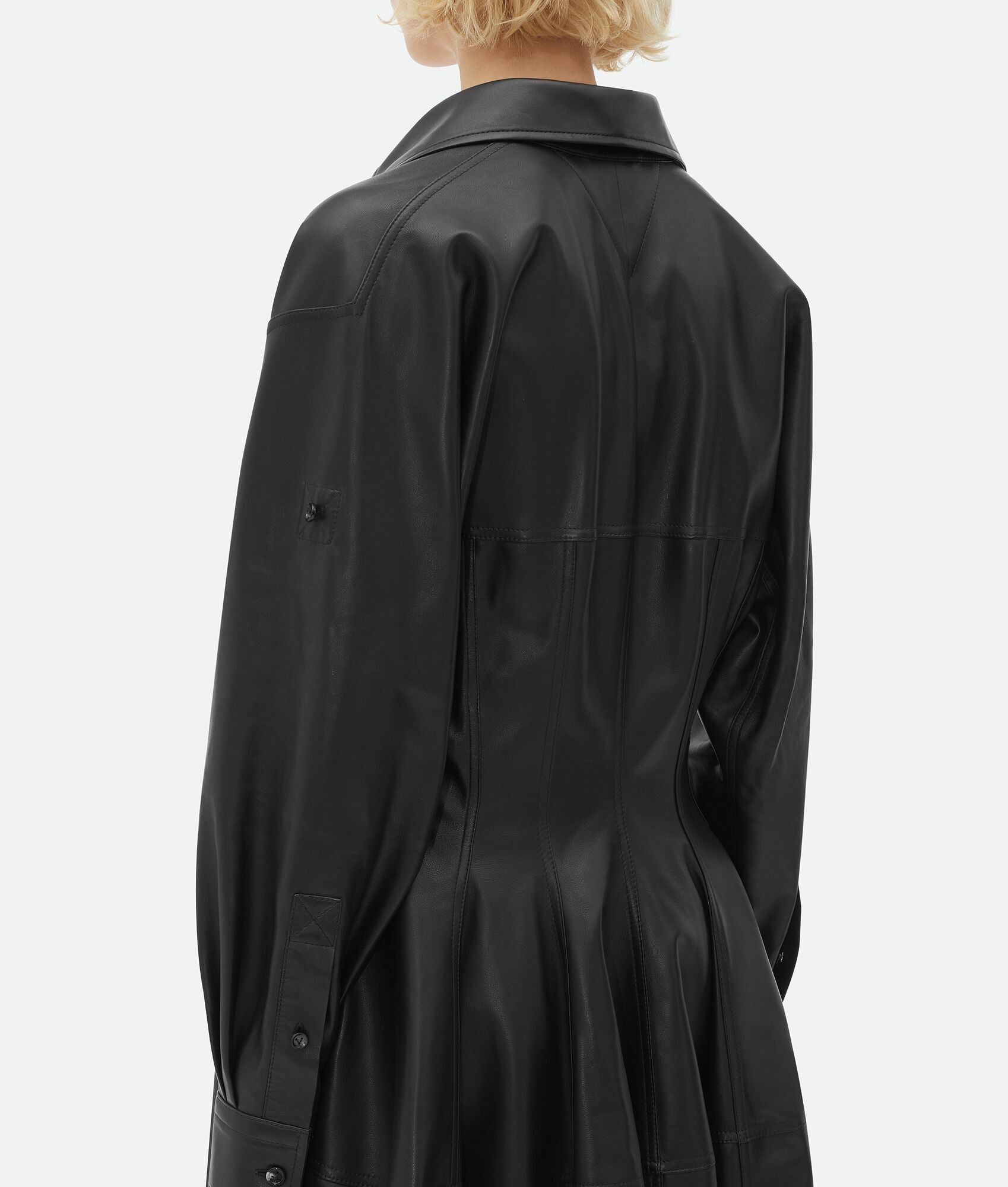Bottega Veneta o1n1vont0325 Leather Midi Balloon Dress in Black Size XS / US 0-2 / IT 36-38 - 5 Thumbnail