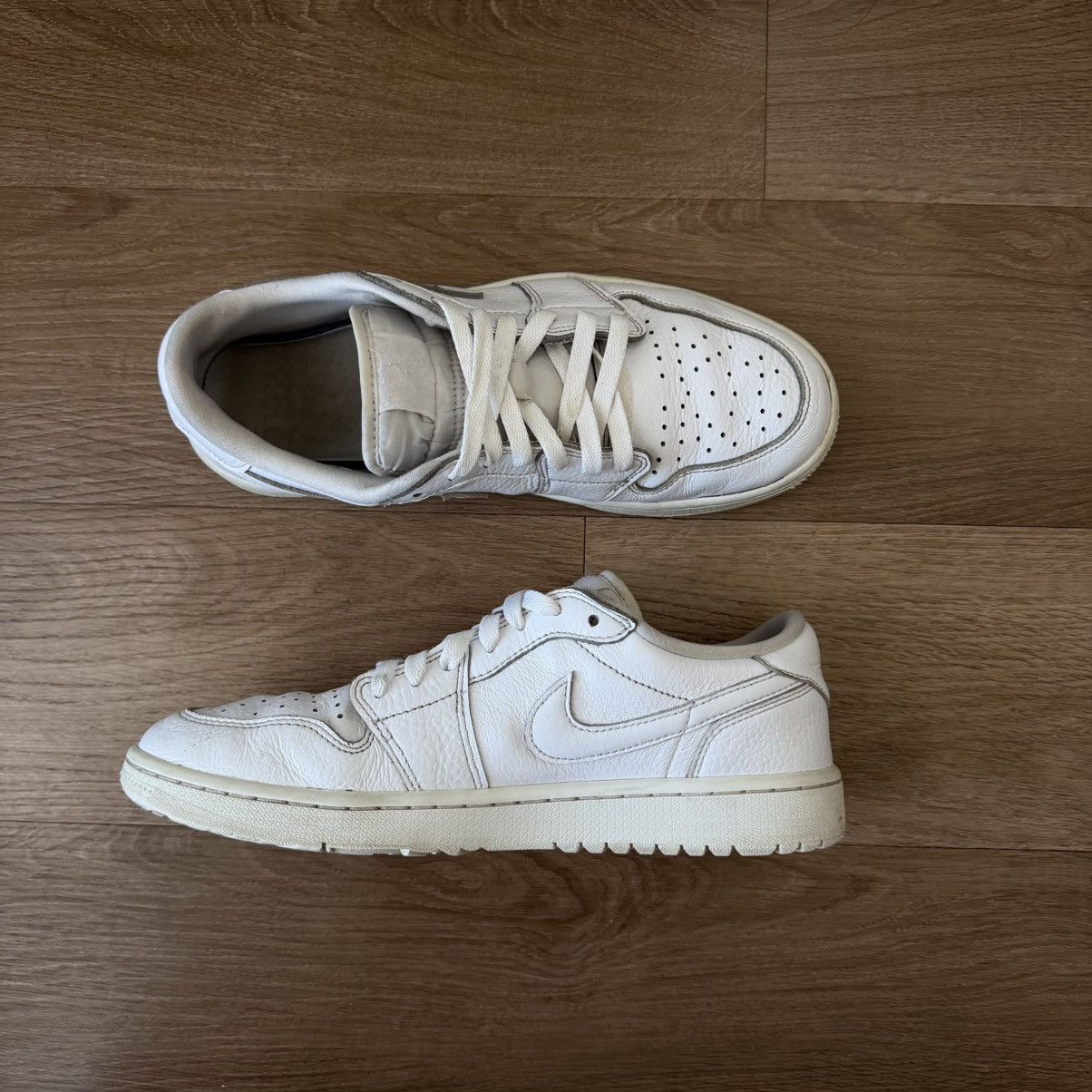 Nike Air Jordan 1 Retro Low Golf Triple White Sneakers Size US 9.5 / EU 42-43 - 3 Thumbnail