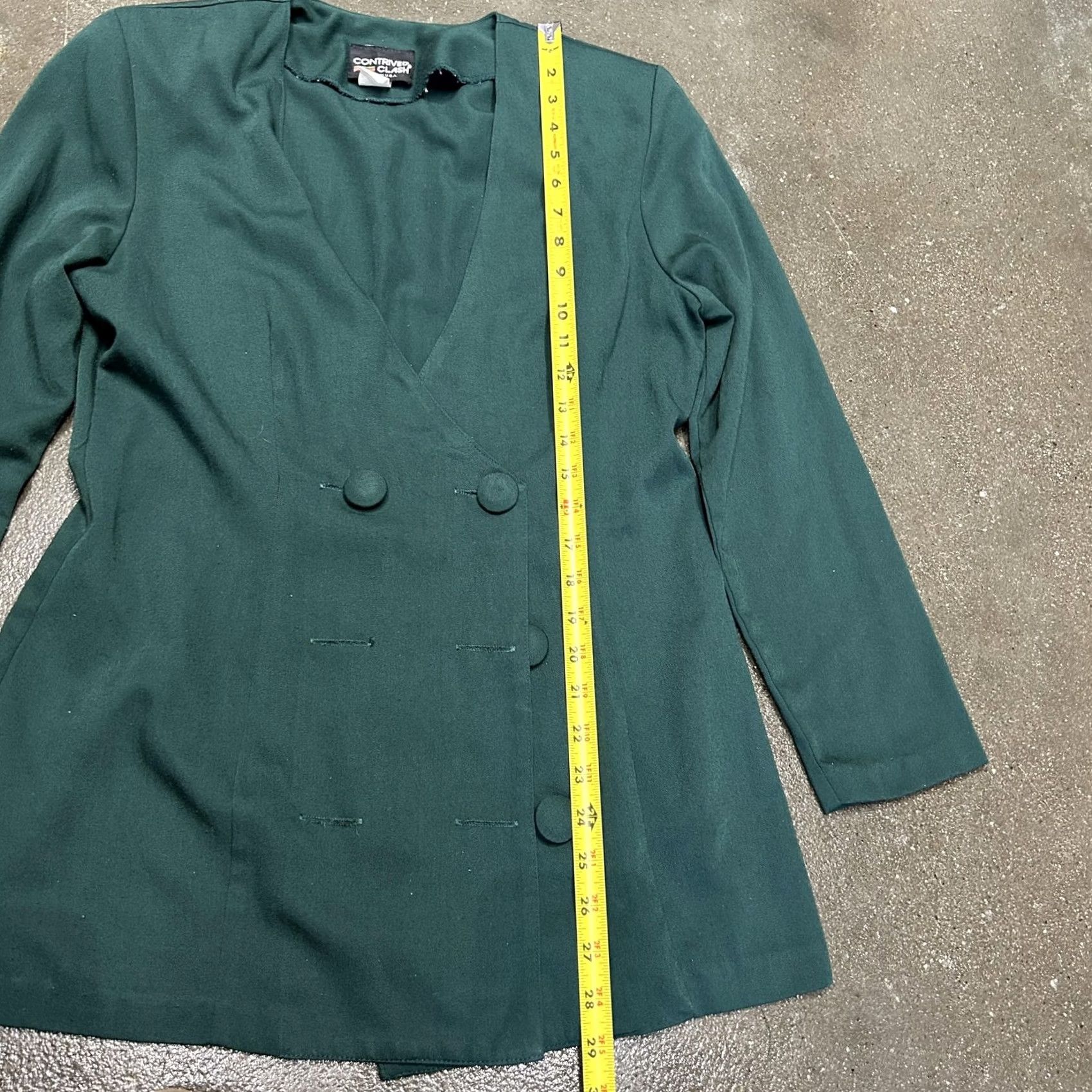 Doublet VINTAGE Contrived Clash Blazer Jacket Womens Medium Green Double Breasted Made USA Size M / US 6-8 / IT 42-44 - 4 Thumbnail
