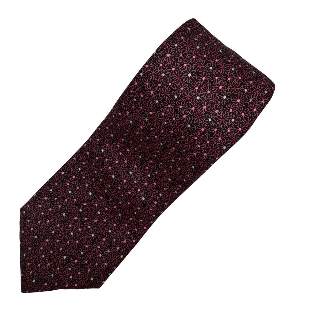 Brioni Brioni Silk Tie, Black/Pink Floral, Made in Italy, Like New Size ONE SIZE - 2 Thumbnail
