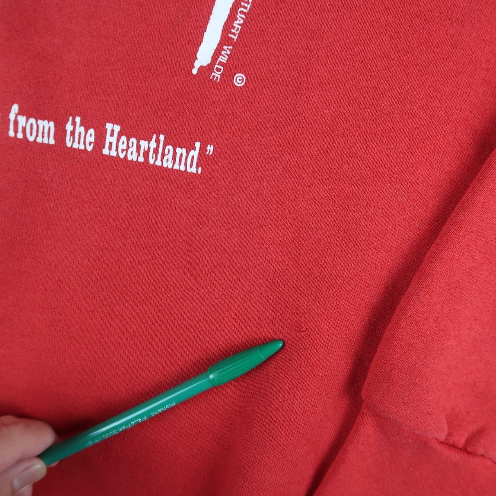 Fruit Of The Loom VINTAGE The Warrior's Wisdom Sweatshirt Stuart Wilde Crewneck Adult XL USA Red Graphic Print Pullover Mens Size US XL / EU 56 / 4 - 7 Thumbnail