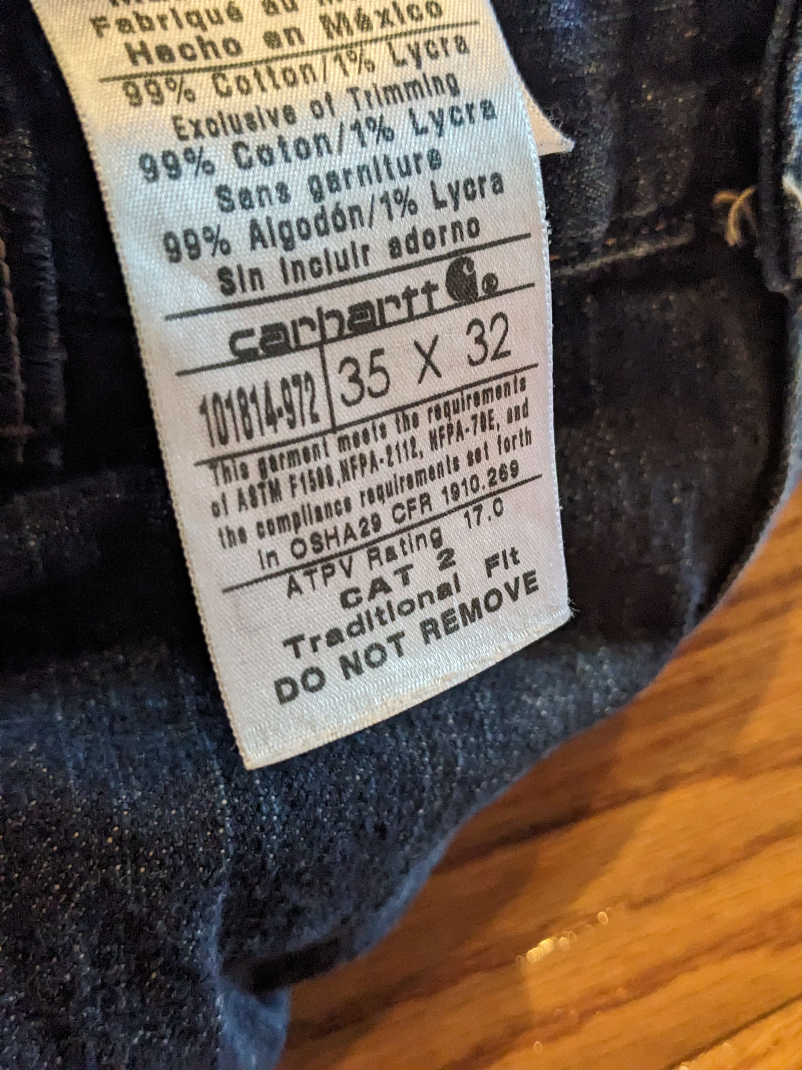 Carhartt × Vintage Vintage Y2K Carhartt Fire Resistant 101814-972 35x32 Denim Size US 35 - 3 Thumbnail
