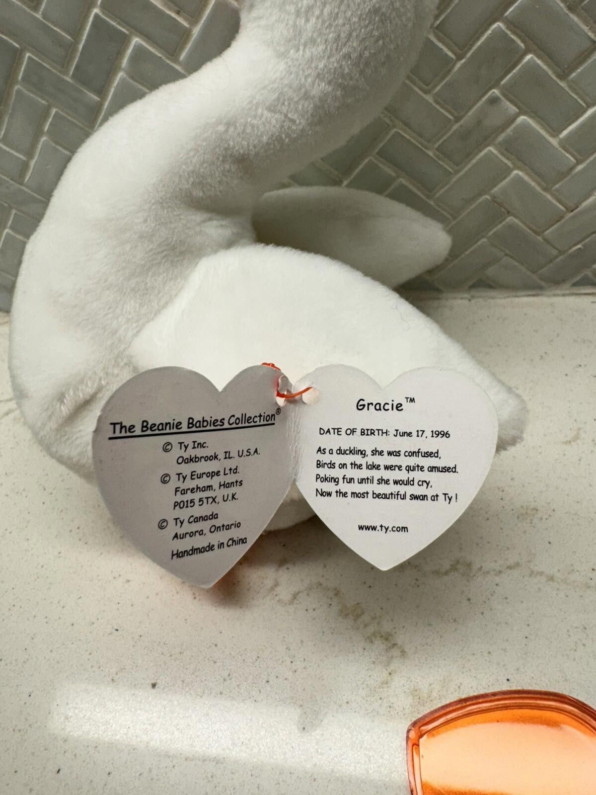 Tyler The Creator TY Inc. The Beanie Babies Collection GRACIE the Swan 5.5 Size ONE SIZE - 2 Thumbnail
