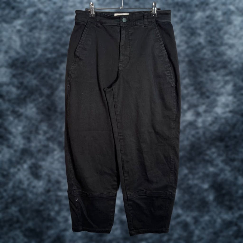 Everlane Everlane Black High-Waisted Cotton Tapered Pants Womens Size 6T Size 28" / US 6 / IT 42 - 1 Thumbnail
