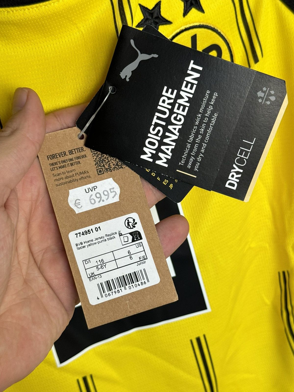 Puma KIDS New Borussia Dortmund 24/25 Home Football Jersey Size US XS / EU 42 / 0 - 9 Thumbnail
