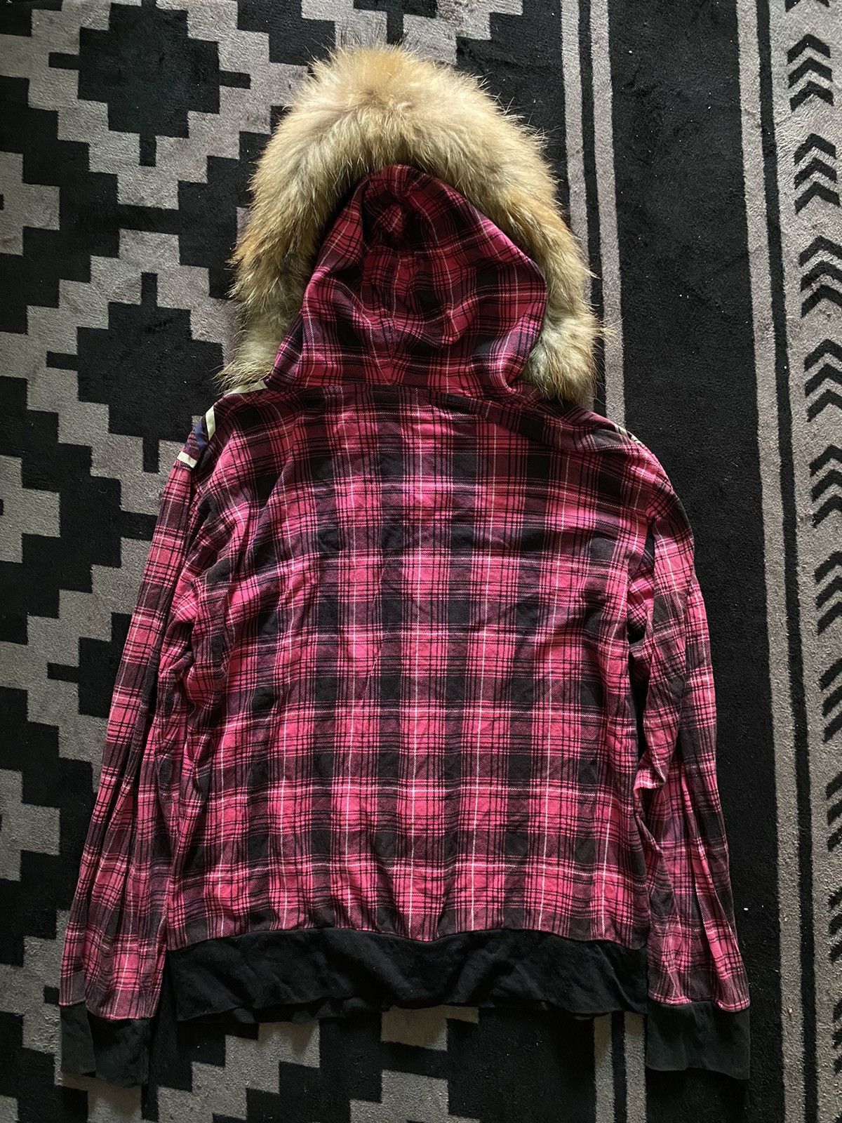 Beauty Beast Oblo design tartan faux fur y2k hoodie Size US M / EU 48-50 / 2 - 2 Thumbnail