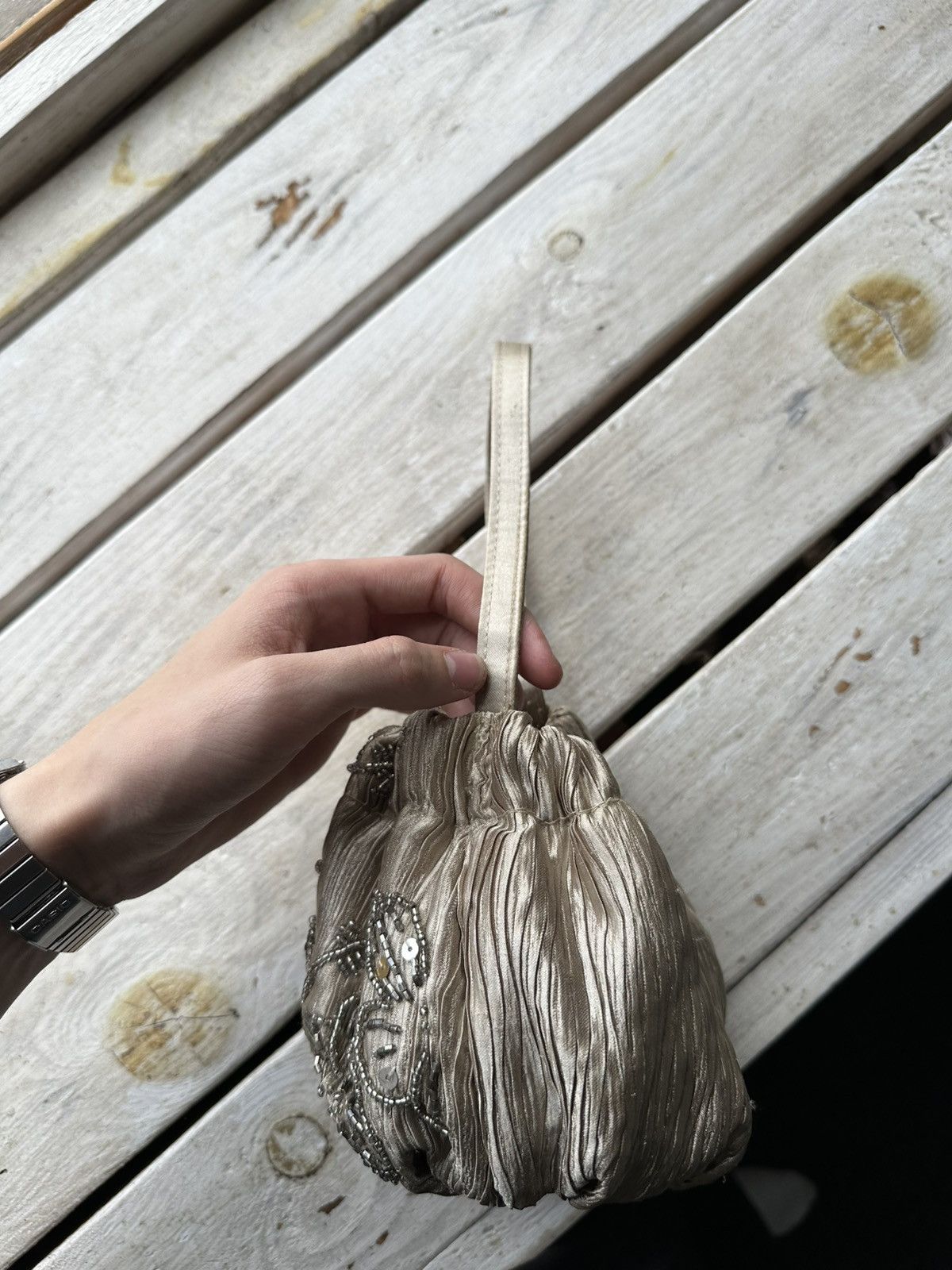 Other 🚨Y2K AVANT-GARDE 🚨mesh silver Japan style hand bag Y2K 90s Size ONE SIZE - 5 Thumbnail