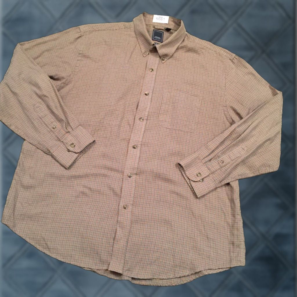 Arrow Arrow Shirt Mens XL Gray Plaid Long Sleeve Button Up Shirt Size US XL / EU 56 / 4 - 1 Thumbnail