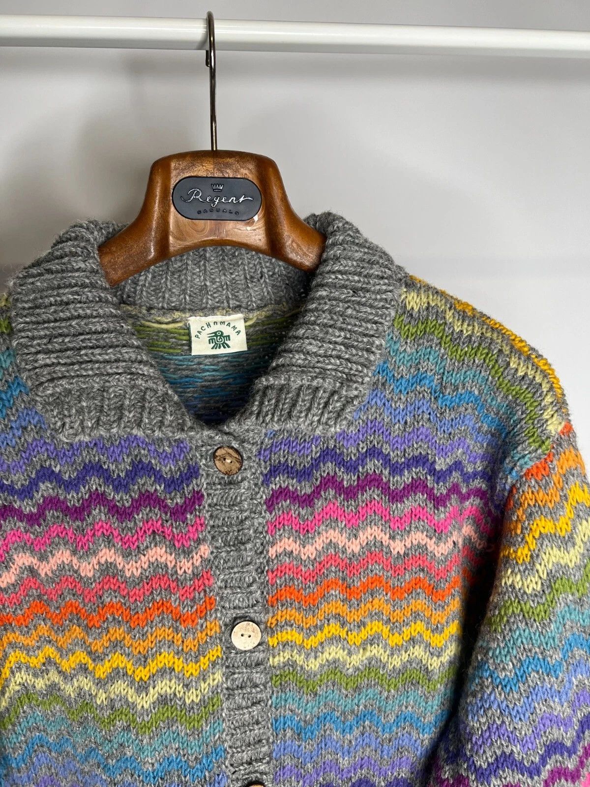 Other Pachamama London Striped Wool Hand-knit Button Cardigan Size M / US 6-8 / IT 42-44 - 3 Thumbnail