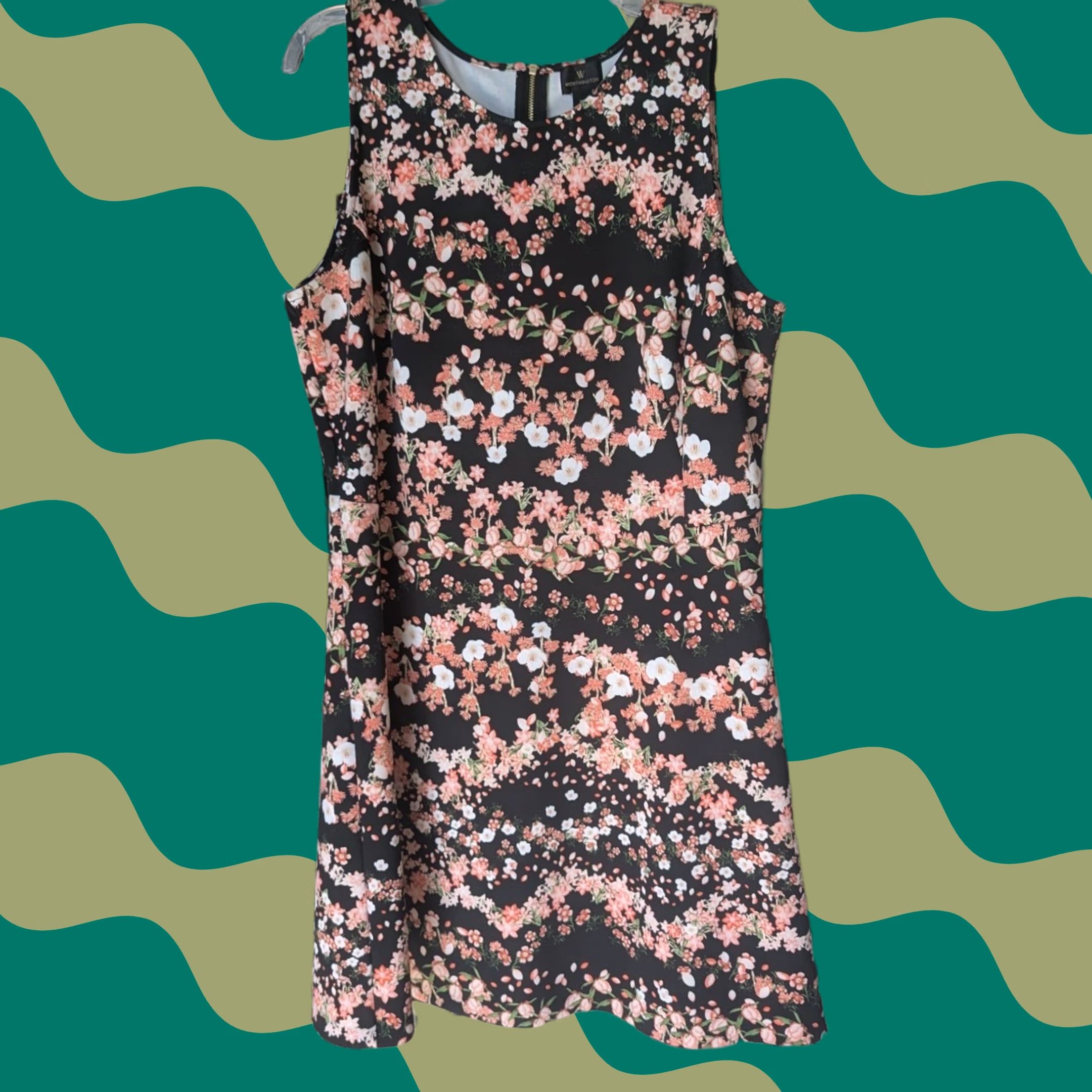 Worthington Worthington Black Floral Sleeveless Mini Shift Dress Sz M Office Chic Whimsigoth Size M / US 6-8 / IT 42-44 - 1 Thumbnail