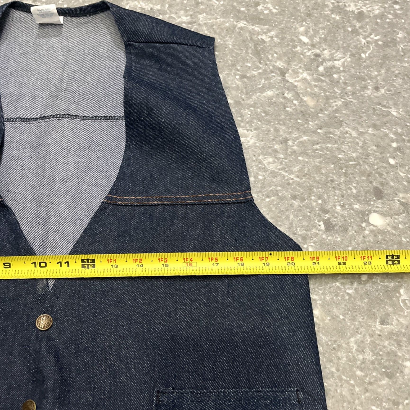 Denime VINTAGE Women’s Denim Vest Large Made In USA Blue 90s Western Womens Size L / US 10 / IT 46 - 3 Thumbnail