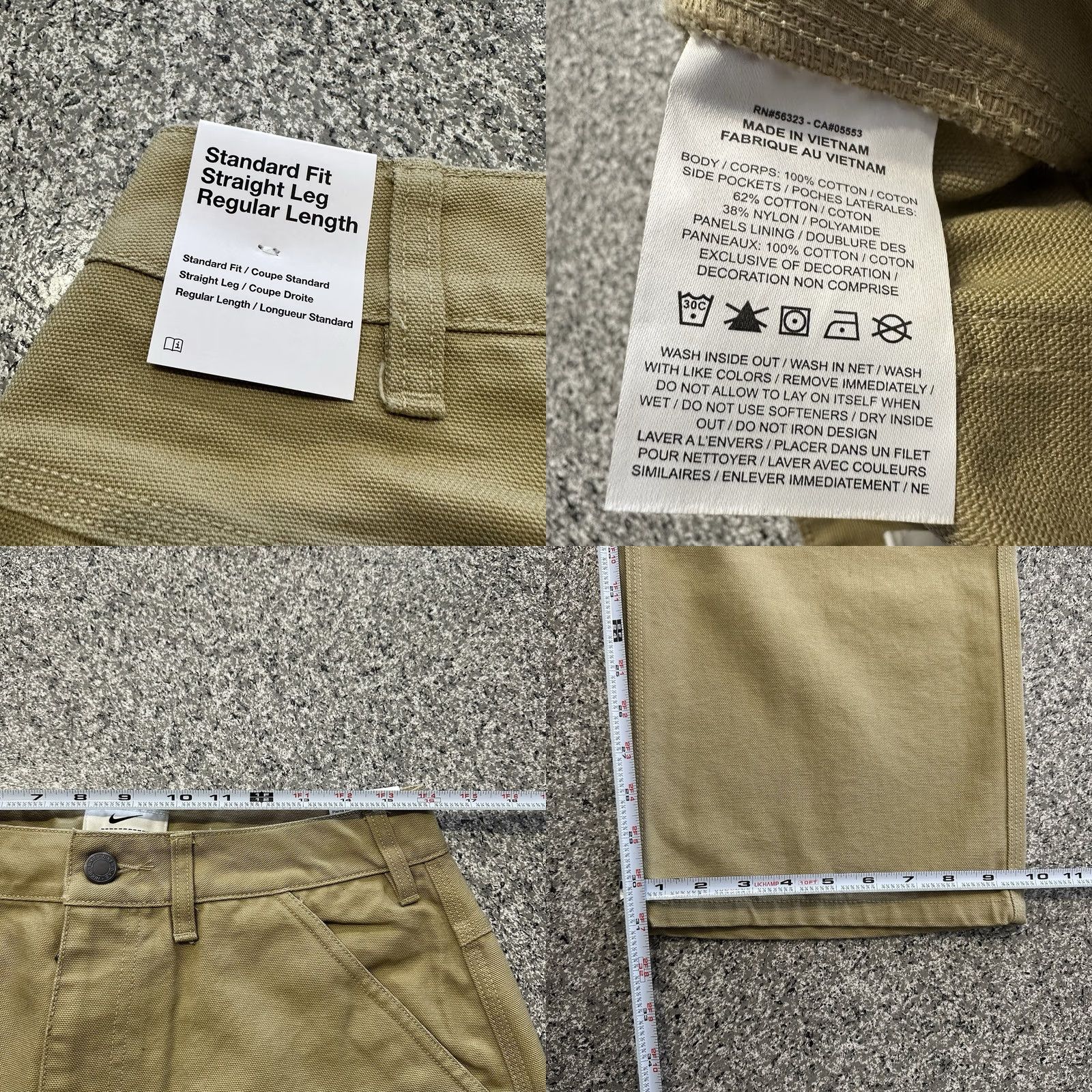 Nike Nike Life Carpenter Pants Mens 32x31 Parachute Beige HJ8478 Heavy Twill Sashiko Life Carpenterpants Mens 32x31 Beige Nike Size US 32 / EU 48 - 8 Thumbnail