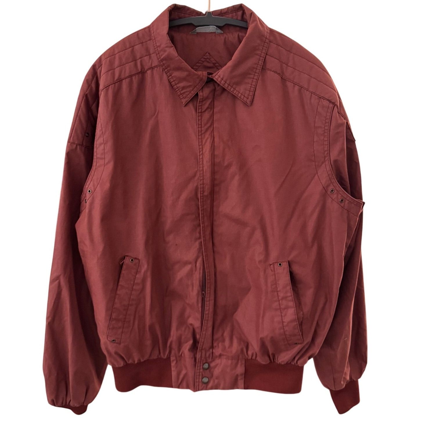 Members Only × Vintage Vintage 80s Zip Up Collar Jacket - Red / Maroon Fits S/M Size US M / EU 48-50 / 2 - 1 Thumbnail