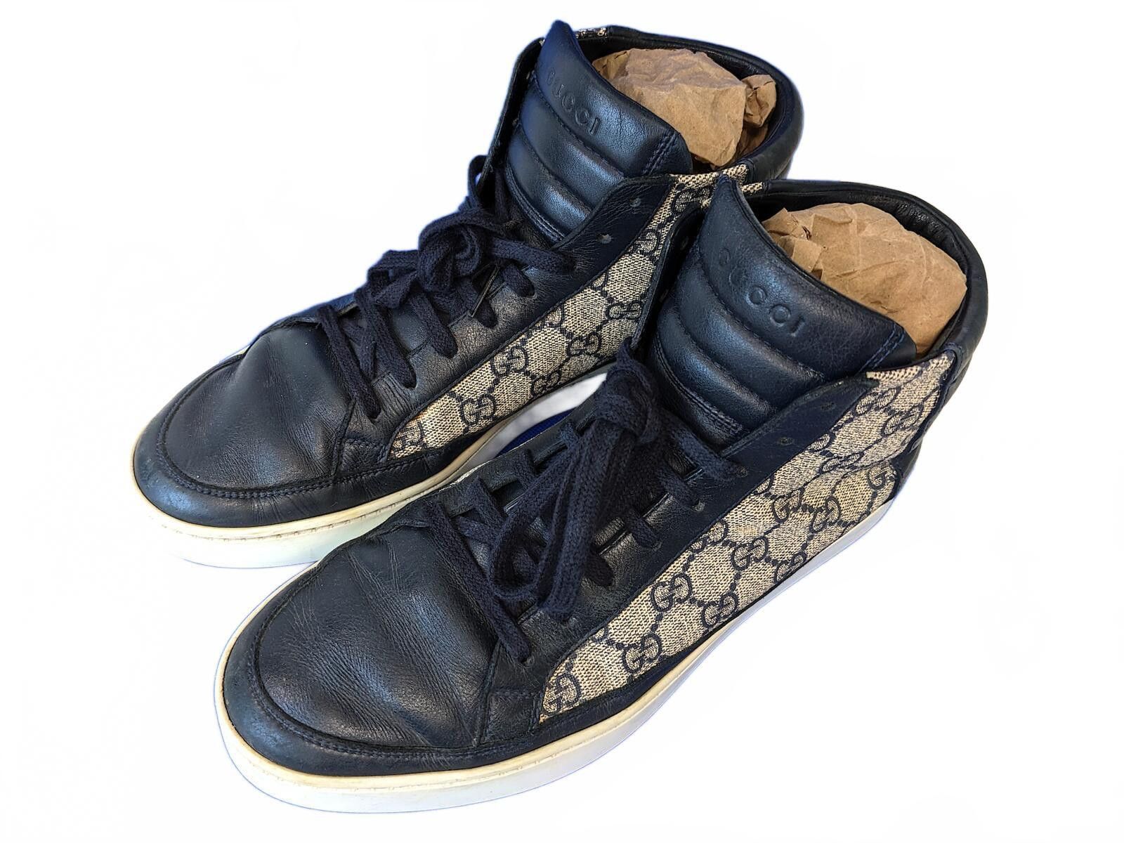 Gucci Gucci GG Supreme Men High-Top Sneakers Italy Blue Canvas 7 Size US 7 / EU 40 - 6 Thumbnail