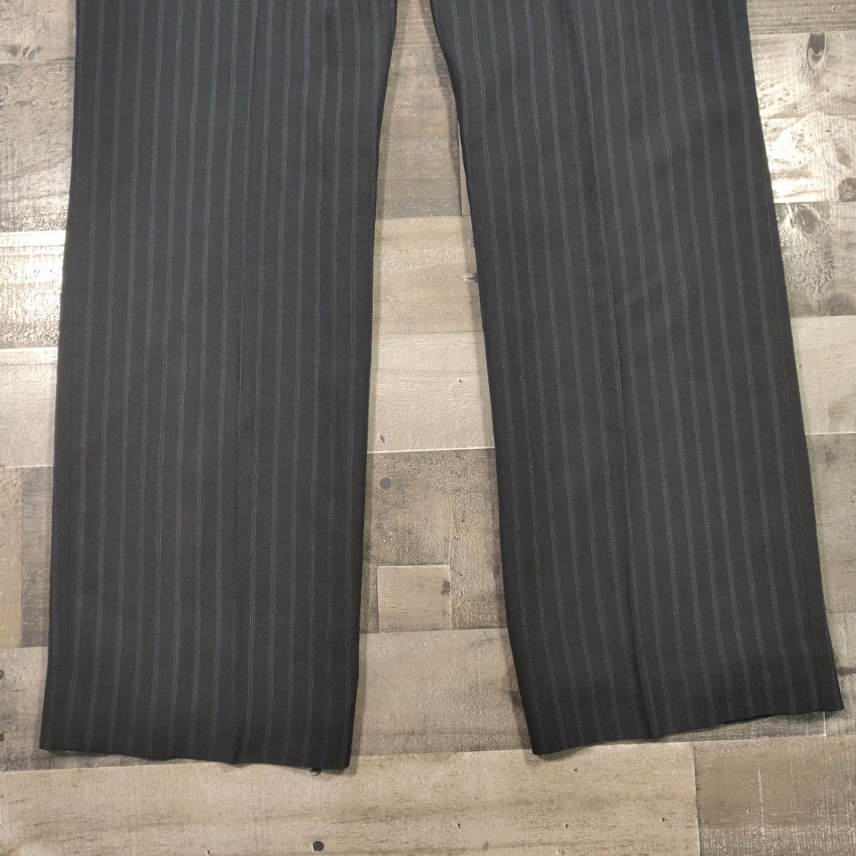 Ann Taylor Loft Dress Pants Women 8 Black Mid-Rise Bootcut Striped Lined Zip Closure Casual Size 30" / US 8 / IT 44 - 7 Thumbnail