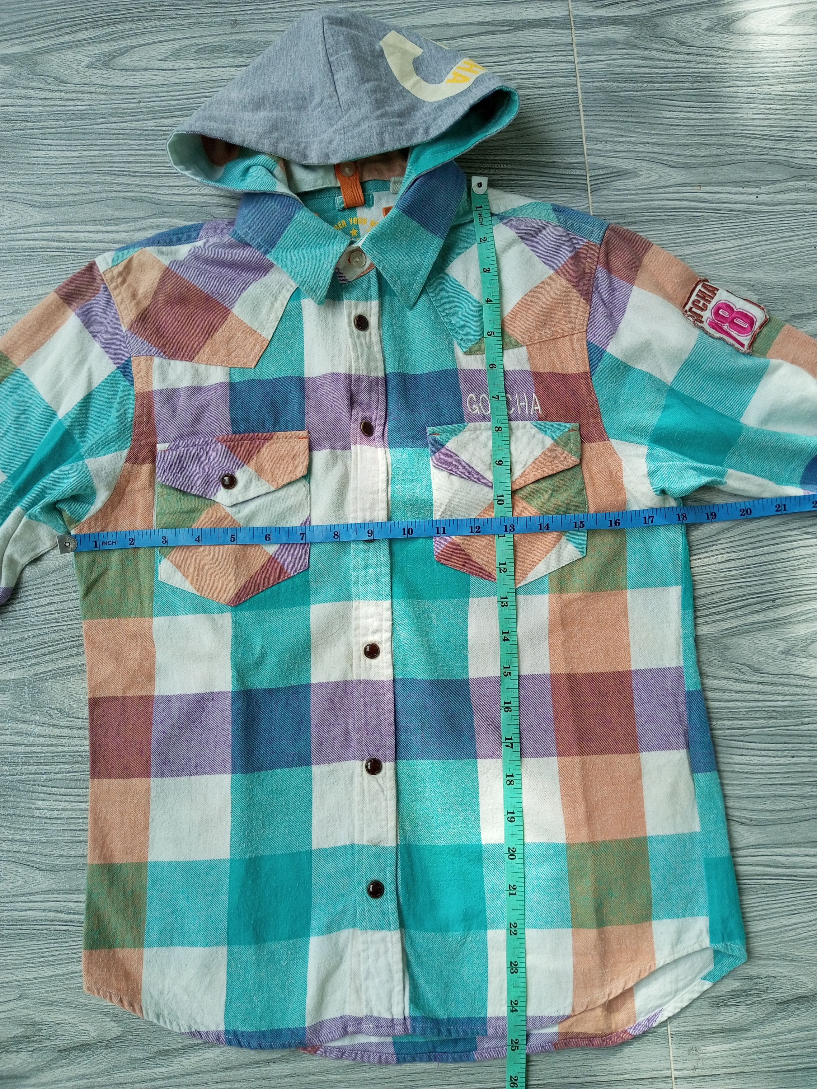 Japanese Brand Vintage Gotcha Flannel Longsleeve Detachable Hoodie Size US S / EU 44-46 / 1 - 9 Thumbnail