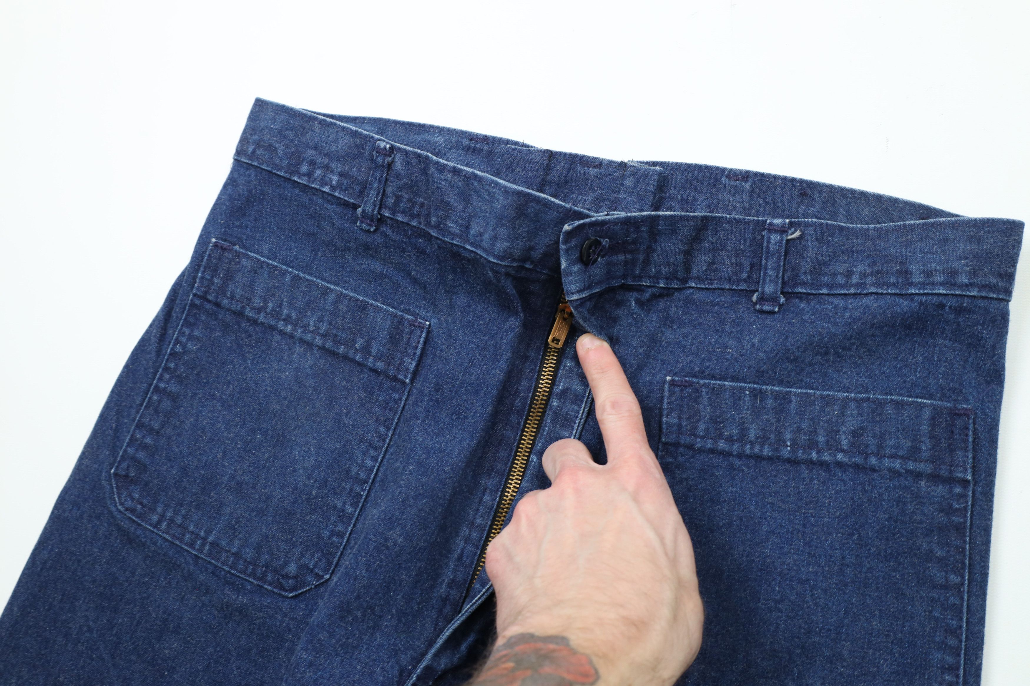 Vintage Vintage 50s 60s Military Navy Bell Bottoms Denim Jeans USA Size US 34 / EU 50 - 6 Thumbnail