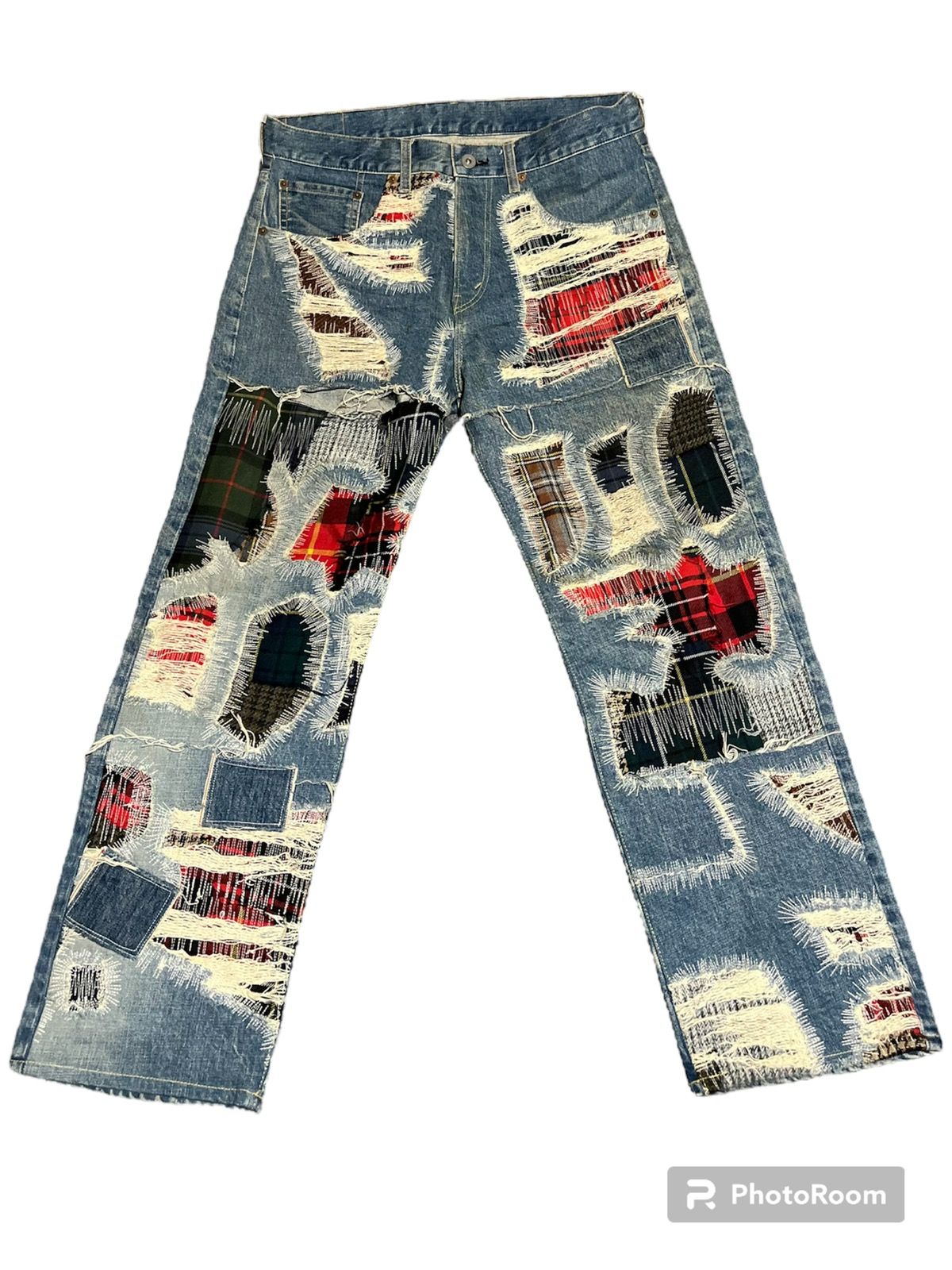 Junya Watanabe 2017 Cdg x Junya Patchwork Jeans Reconstructed Flannel Denim Size US 30 / EU 46 - 1 Preview