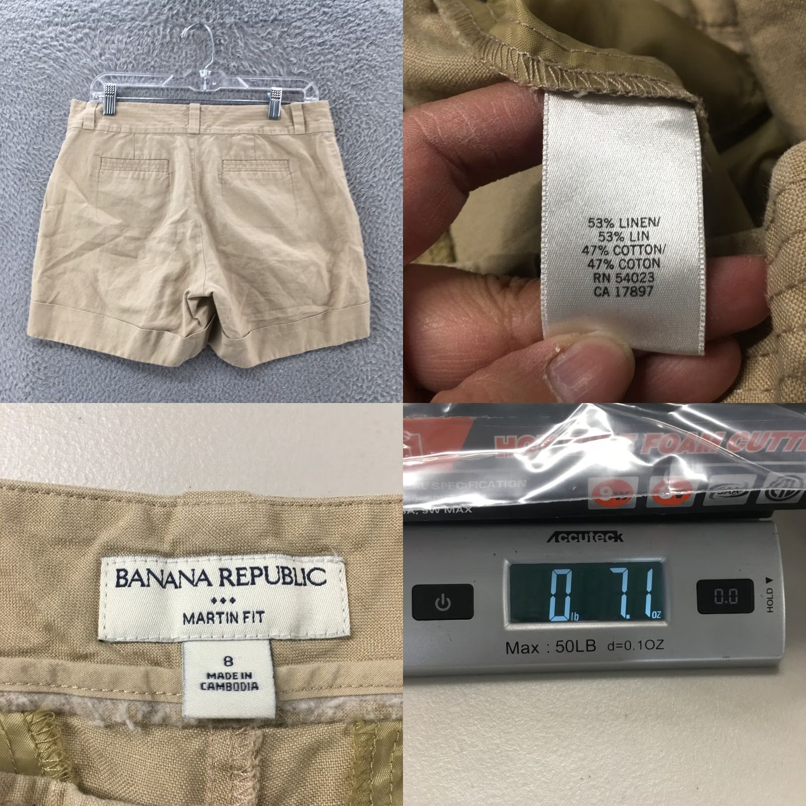 Banana Republic Banana Republic Martin Fit Shorts Womens 8 Beige Slash Pocket Regular 32x5 Casual Shirt/Shorts style Size 30" / US 8 / IT 44 - 8 Thumbnail