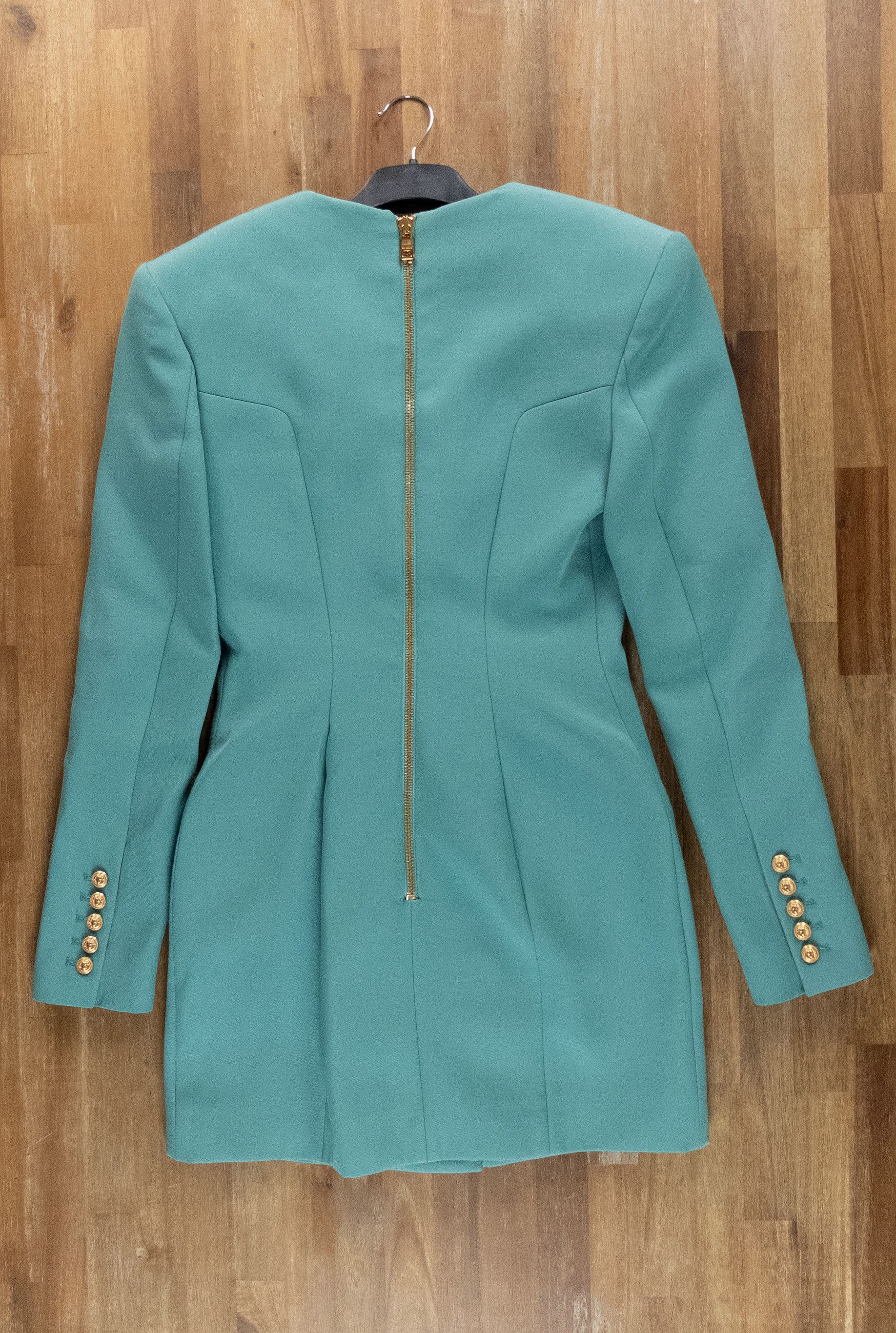 Balmain BALMAIN green wool single button mini jacket dress 6 / 38 FR Size M / US 6-8 / IT 42-44 - 10 Thumbnail