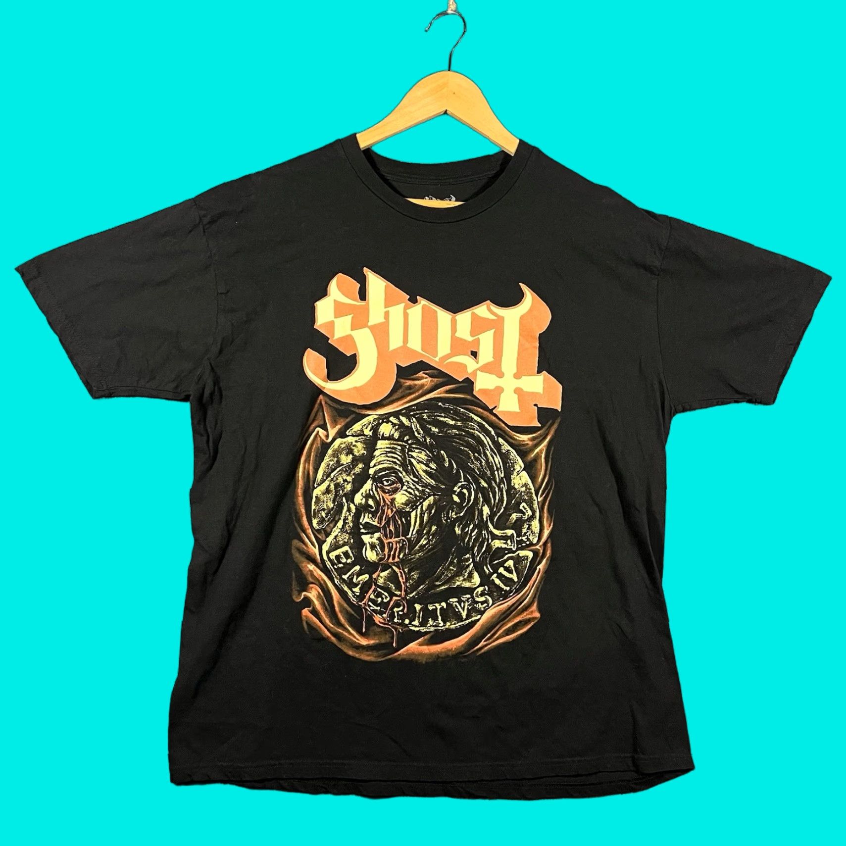 Vintage Ghost Band T-Shirt Black Size XL Graphic Print Short Sleeve Mens Size US XL / EU 56 / 4 - 1 Thumbnail