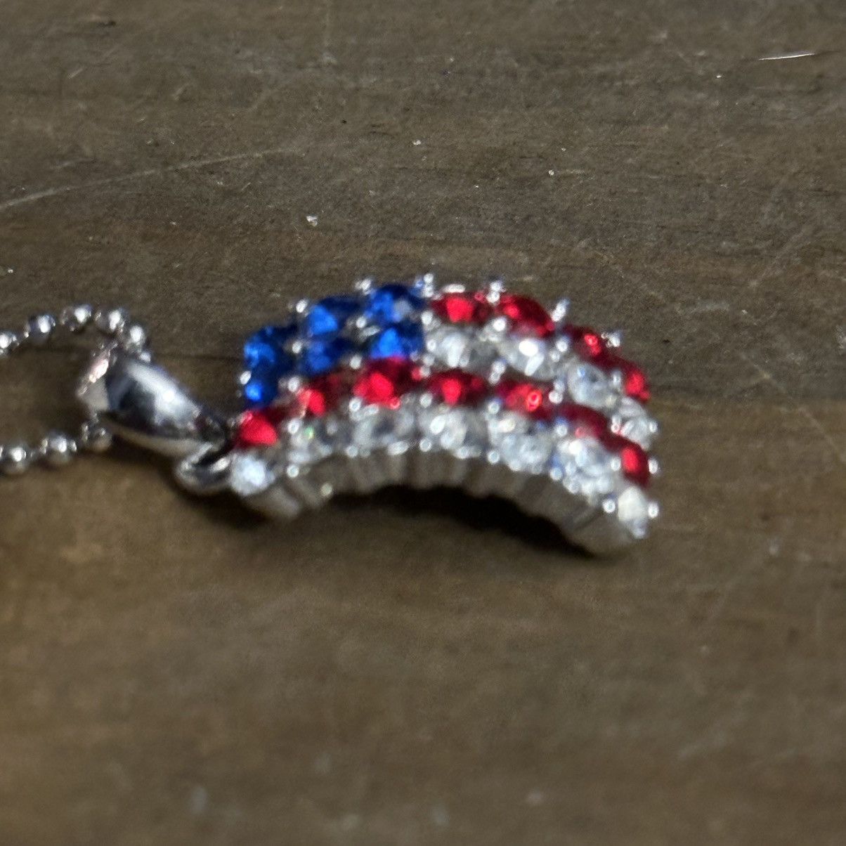 Other Rhinestone American flag pendant necklace Size ONE SIZE - 4 Thumbnail