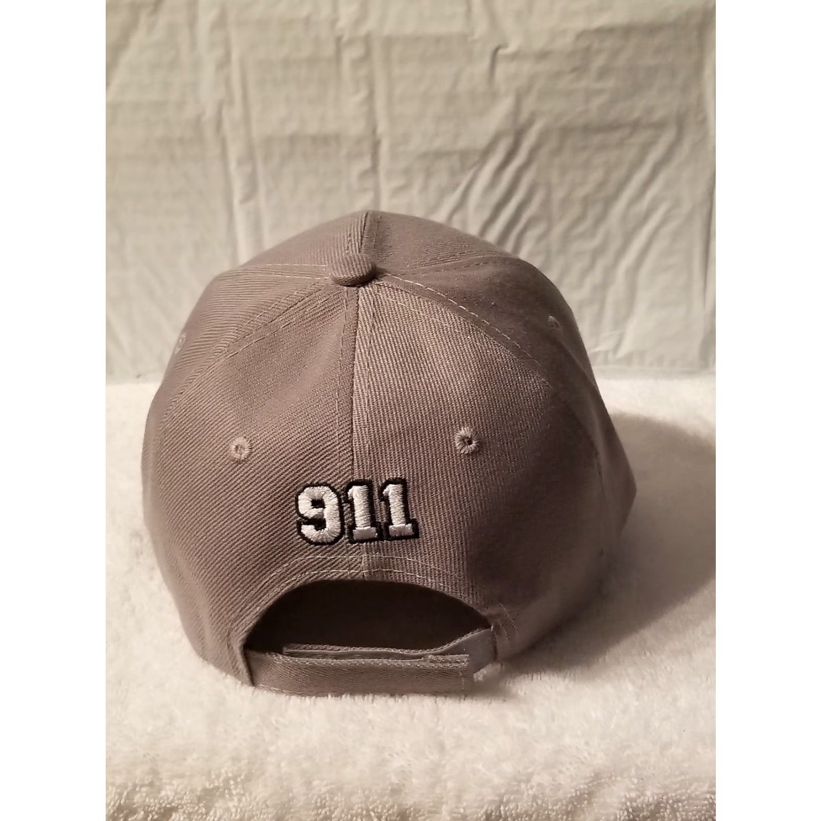 Vintage CALI Men Baseball Cap Adjustable Gray Pistol We Don’t Dial 911 Bullet Hole Theme Size ONE SIZE - 4 Thumbnail
