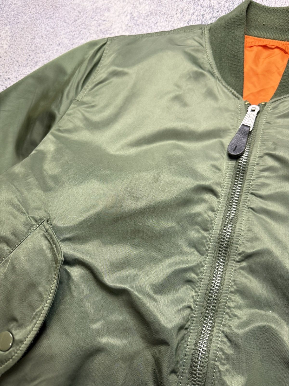 Alpha Industries Vintage Alpha Industries Green Bomber Jacket MA1 USA Size US M / EU 48-50 / 2 - 12 Thumbnail