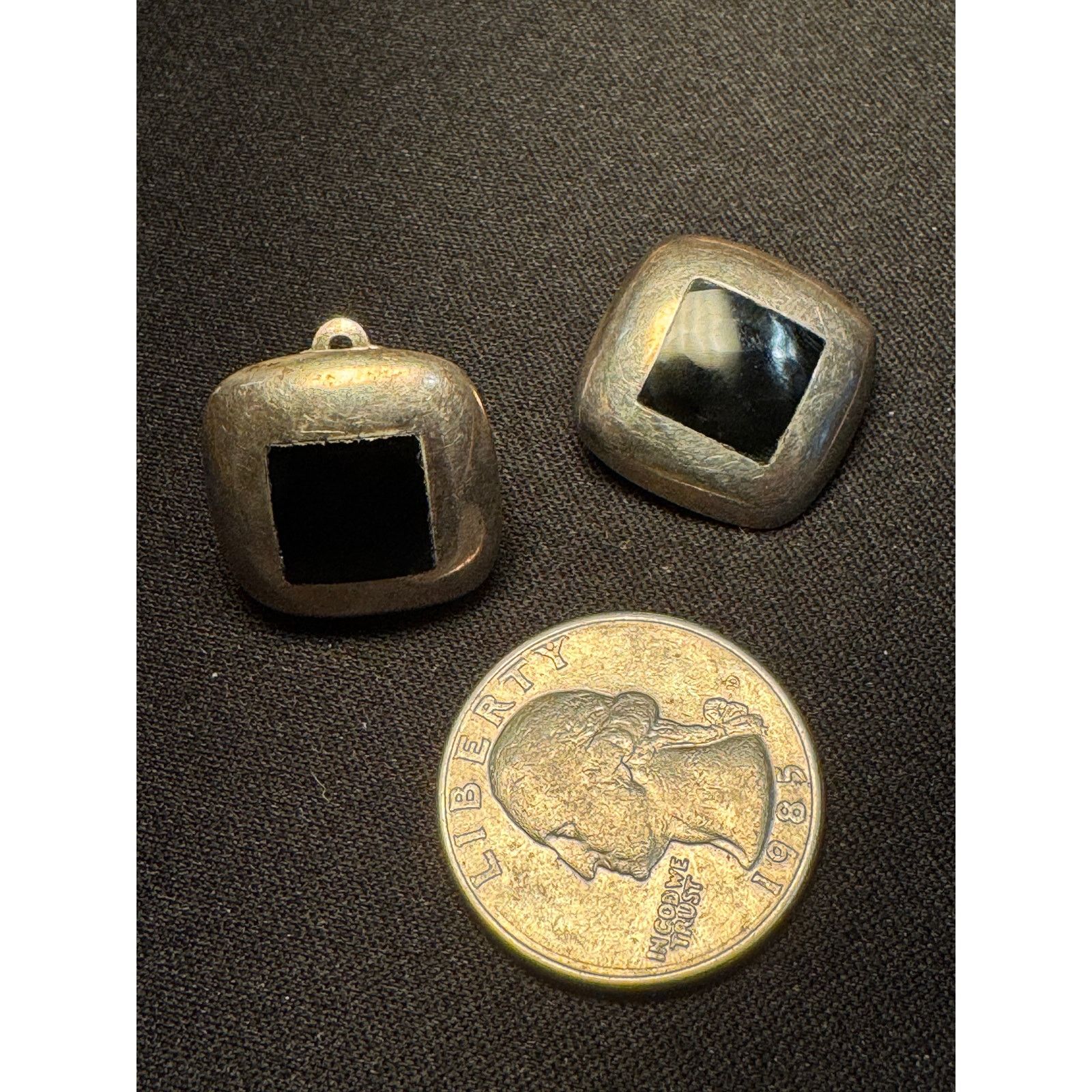 Other 925 Sterling Silver Vintage Onyx Clip On Earrings Size ONE SIZE - 3 Thumbnail