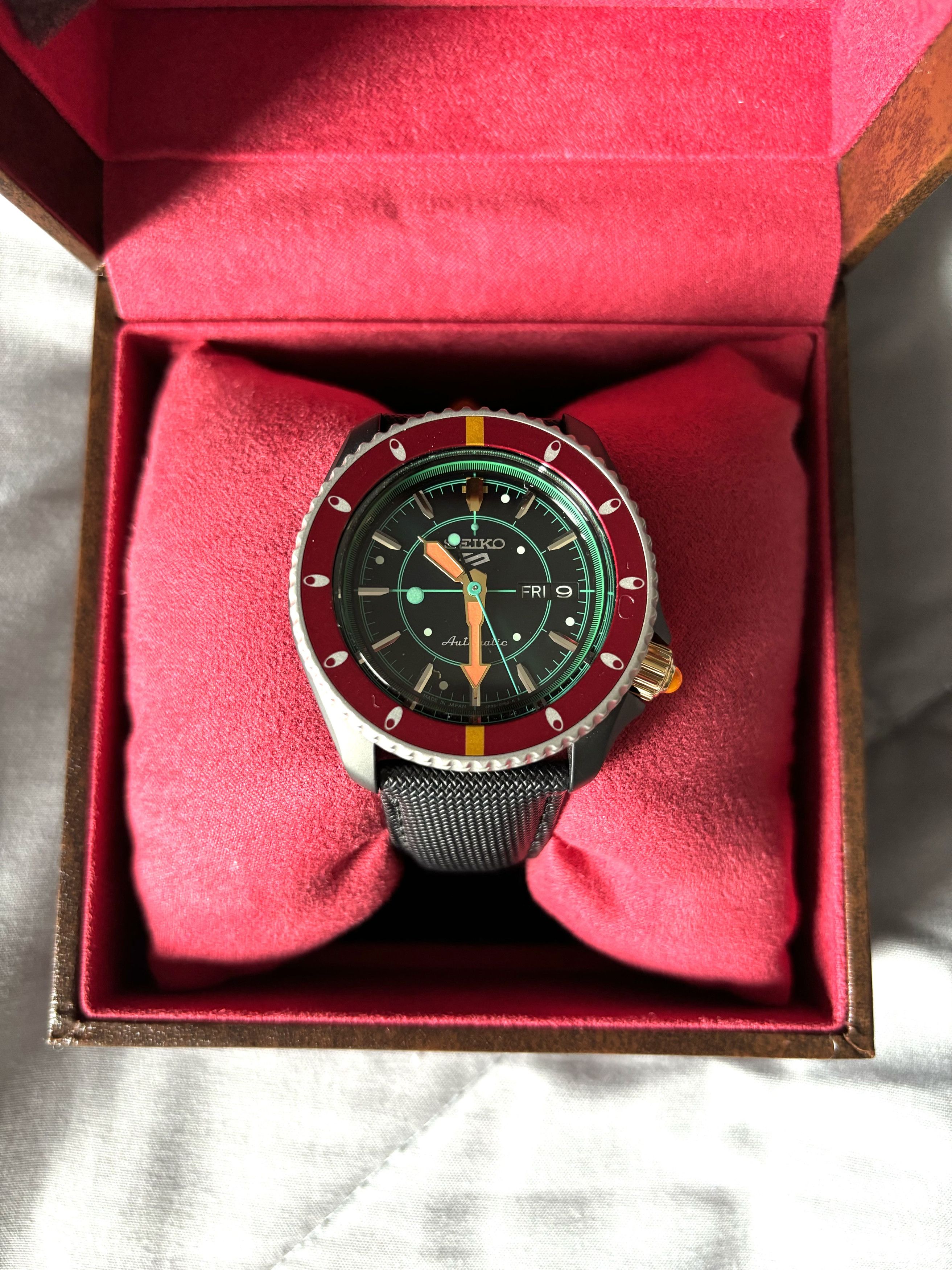 image of Seiko 5 Jojo's Bizarre Adventure Narancia Ghirga Watch, Men's