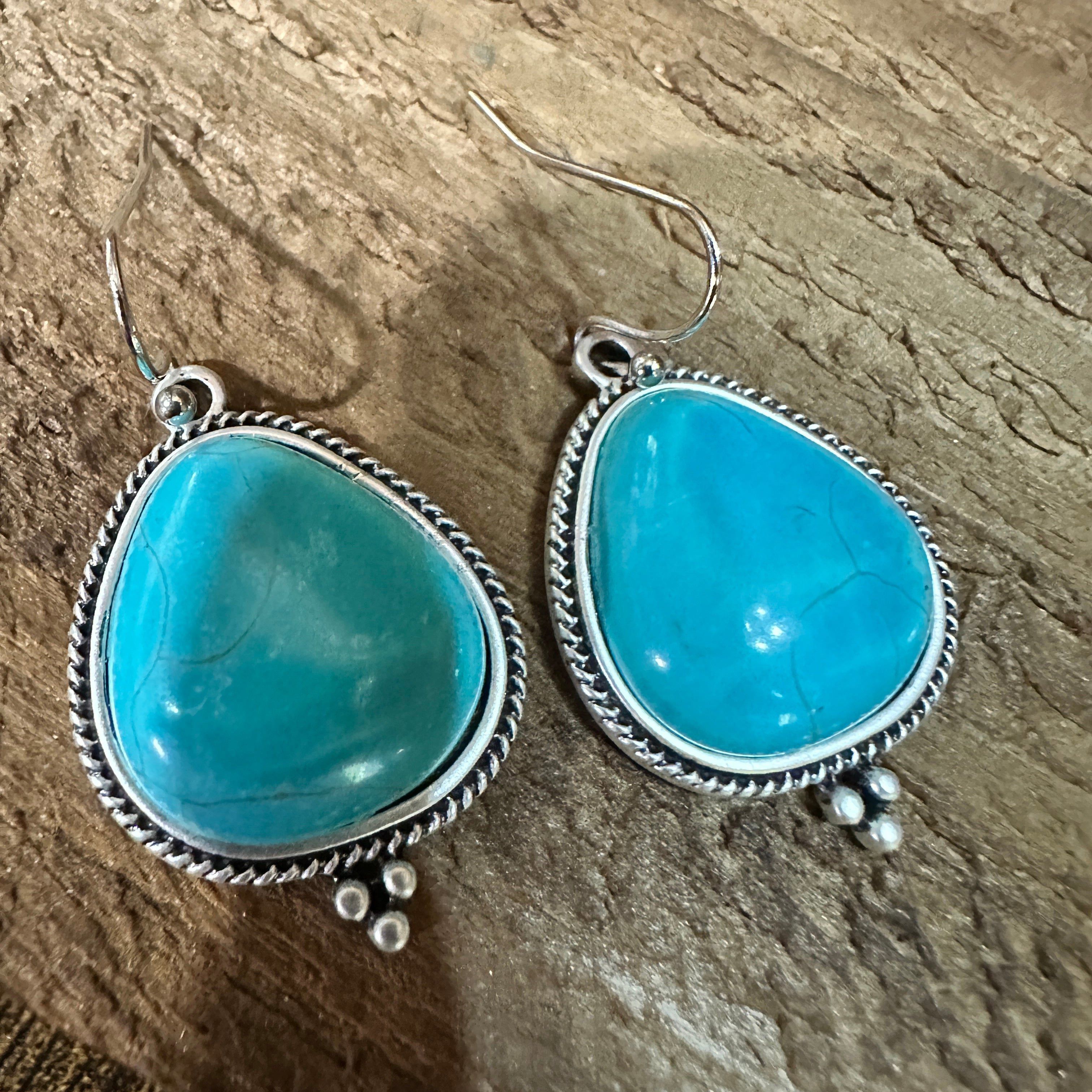Other Turquoise Earrings - Elegant Natural Stone Design, Boho Nava Size ONE SIZE - 4 Thumbnail