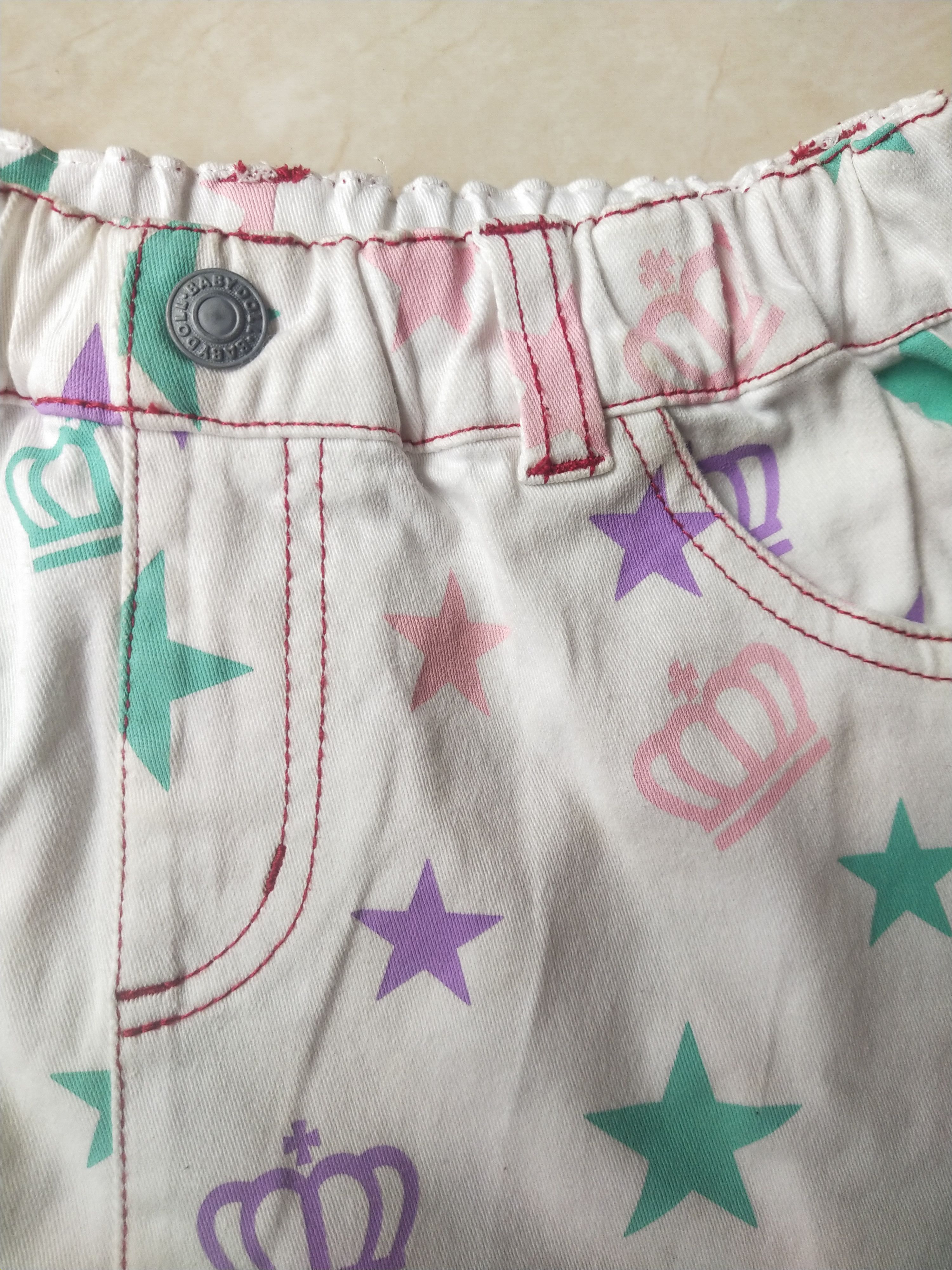 Angel Blue Babydoll Star & Crown Print Skirt Y2K Japanese Brand Size 26" / US 2 / IT 38 - 4 Thumbnail