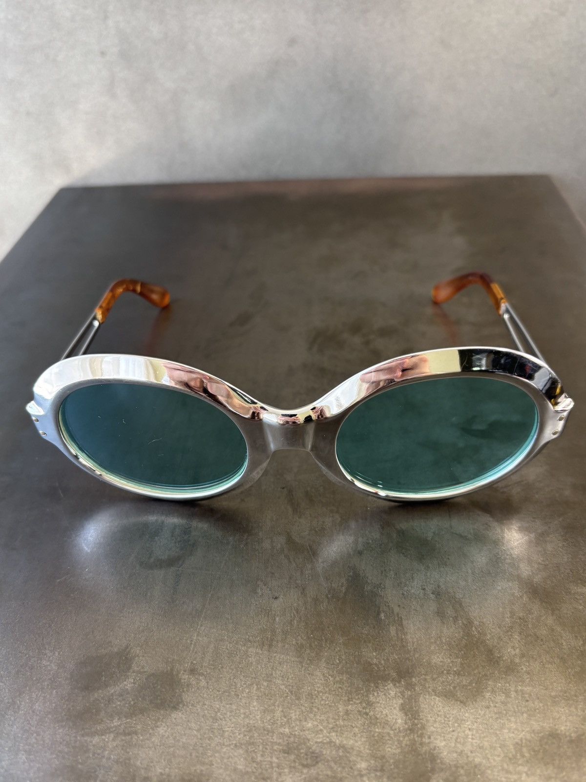 Vintage True Vintage Sunglasses Space Age Chrome Metal Oversized 60s Size ONE SIZE - 11 Thumbnail