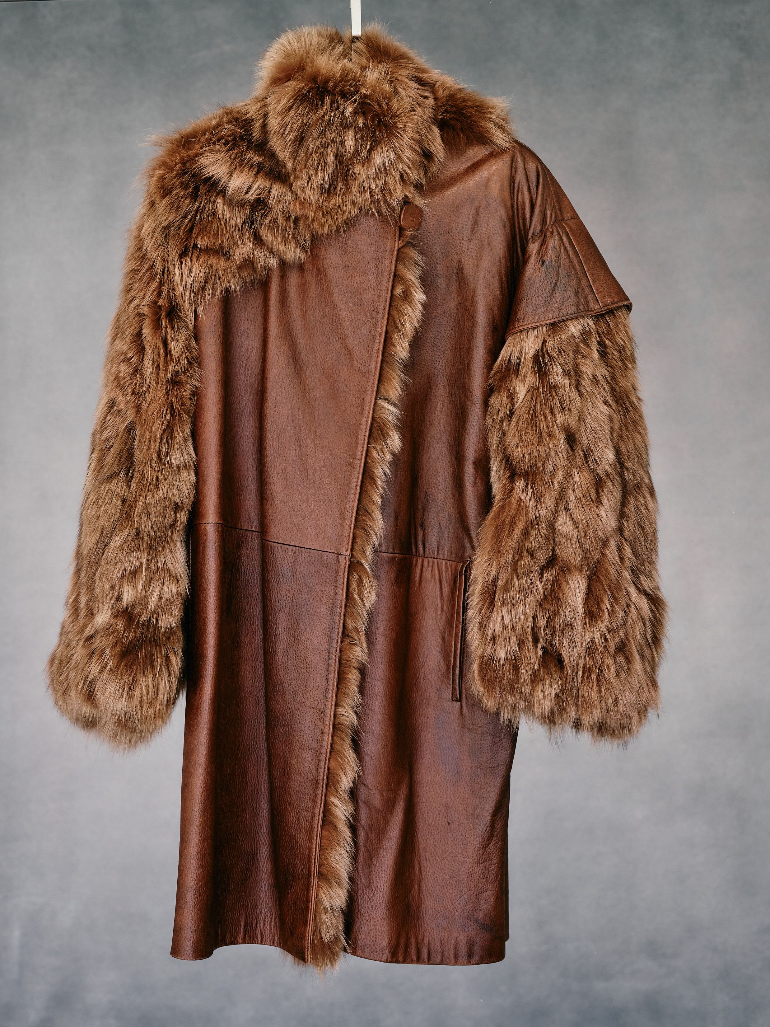 Fendi Fendi leather & fox fur coat 1984 Size L / US 10 / IT 46 - 1 Thumbnail