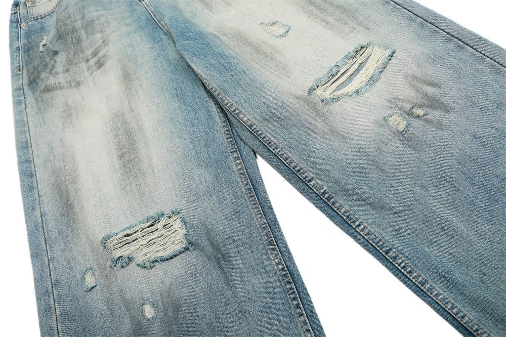 Japanese Brand × Jean Trendy punk distressed contrasting washed ripped jeans Size US 32 / EU 48 - 6 Thumbnail