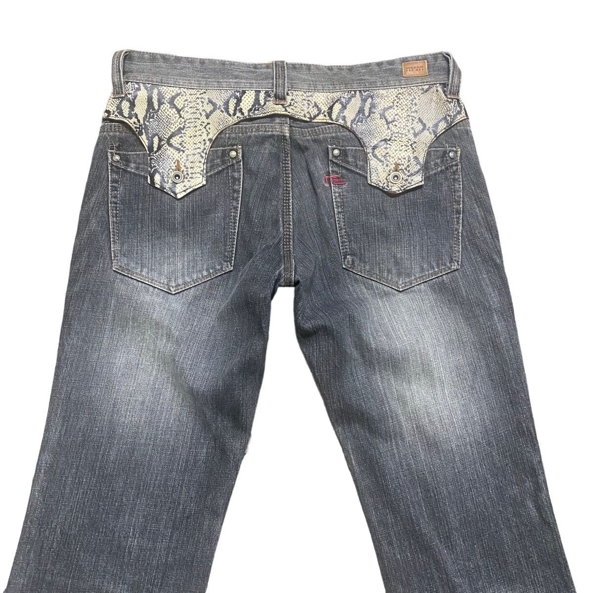 Nicole Club NCFM Leather Snake Skin Denim Flare Jeans Size US 30 / EU 46 - 1 Thumbnail