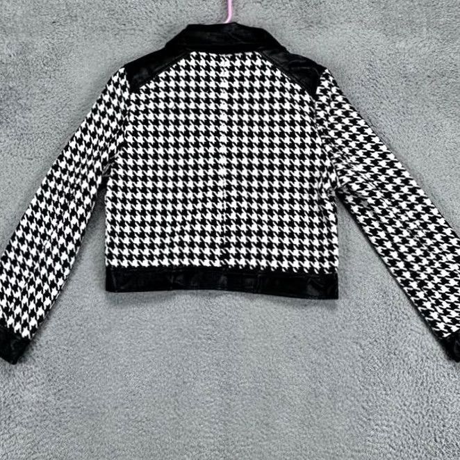 Vintage Venti6 Jacket Womens M Black Houndstooth Full Zip Coat Ladies NEW Size M / US 6-8 / IT 42-44 - 2 Thumbnail