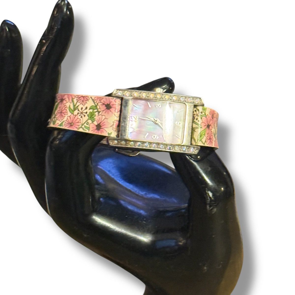 Vintage Vintage pink floral leather band watch Size ONE SIZE - 2 Thumbnail