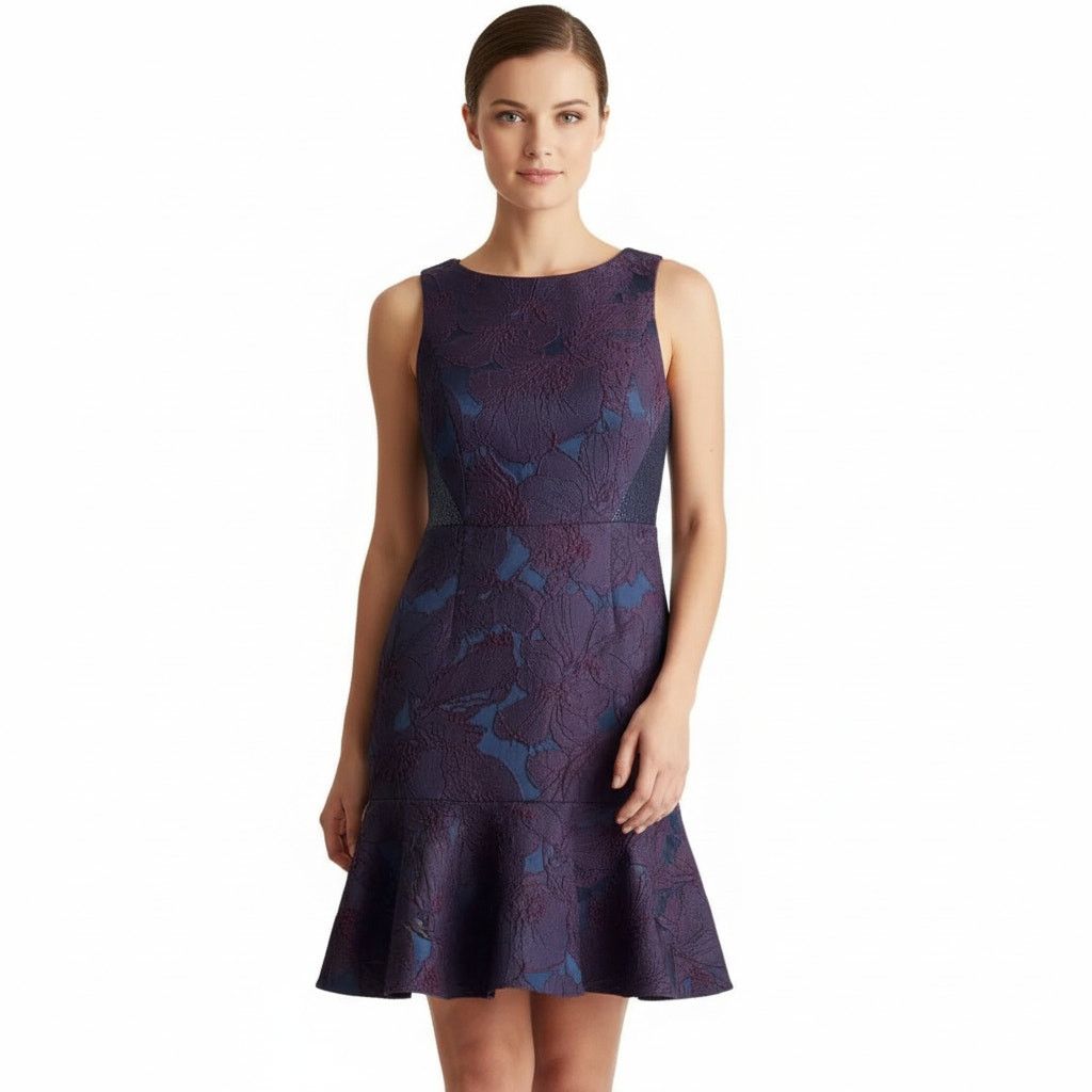 Monique Lhuillier Monique Lhuillier Floral Embroidered Knee-Length Dress,M/US8 Size M / US 6-8 / IT 42-44 - 1 Thumbnail