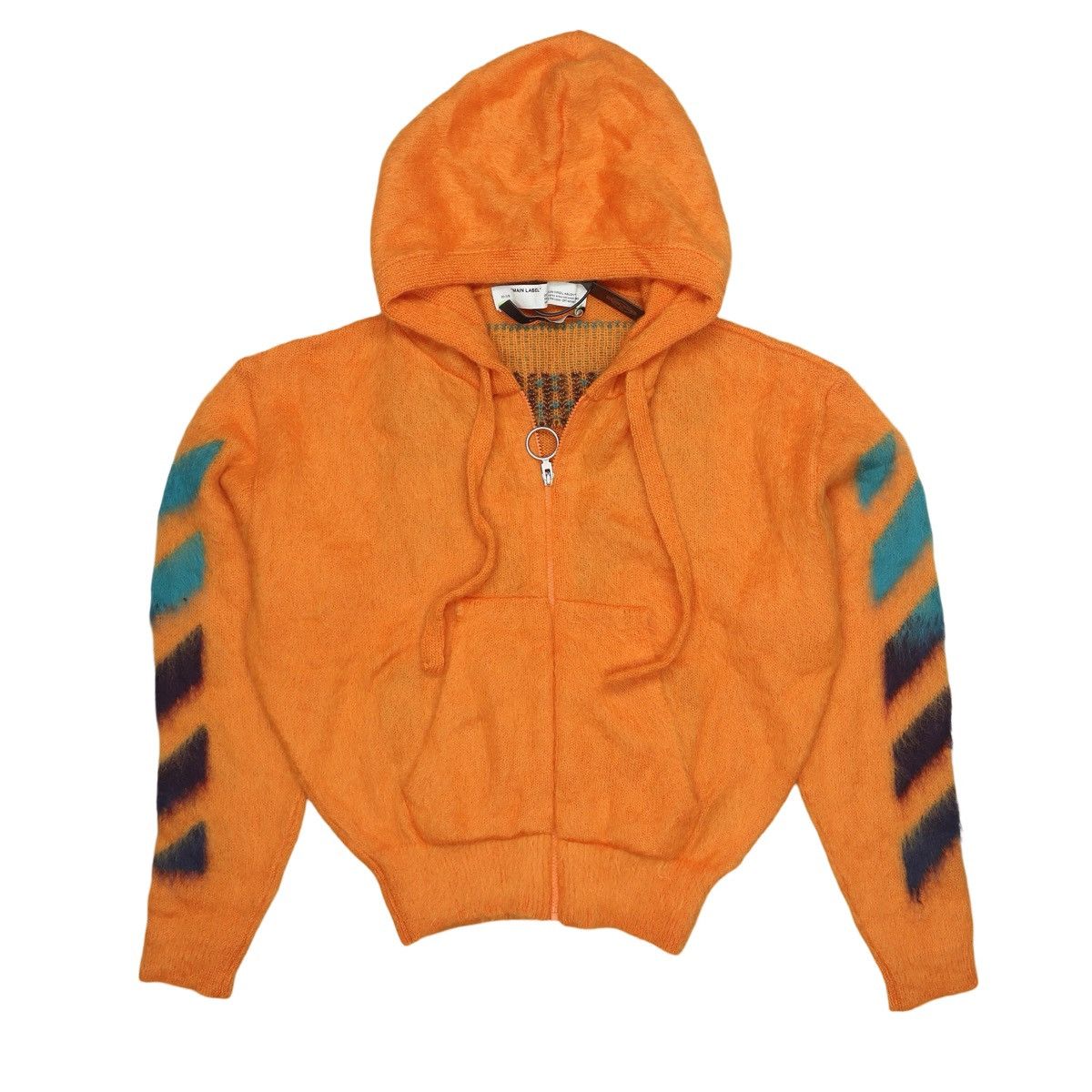 Off-White OFF-WHITE Brushed Arrows Mohair Zip Up Hoodie Size US XS / EU 42 / 0 - 2 Thumbnail