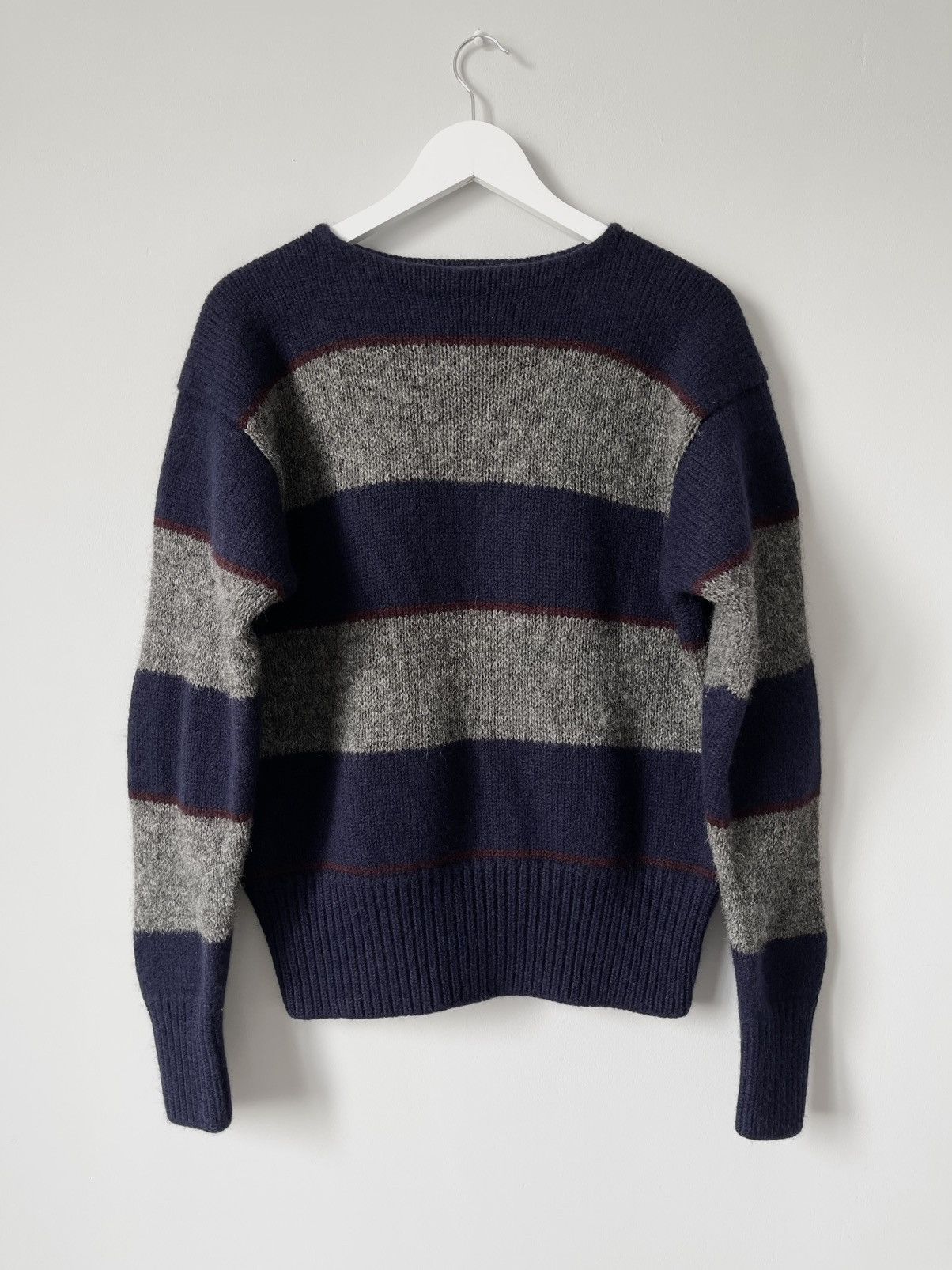 Polo Ralph Lauren 90's Polo Ralph Lauren Striped Cable Knitted Wool Sweater Size US M / EU 48-50 / 2 - 1 Thumbnail