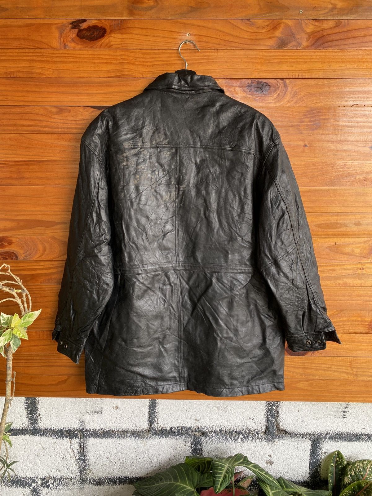 Japanese Brand Vintage Crocodile Leather Jacket Black Genuine Leather Coat Size US L / EU 52-54 / 3 - 11 Thumbnail