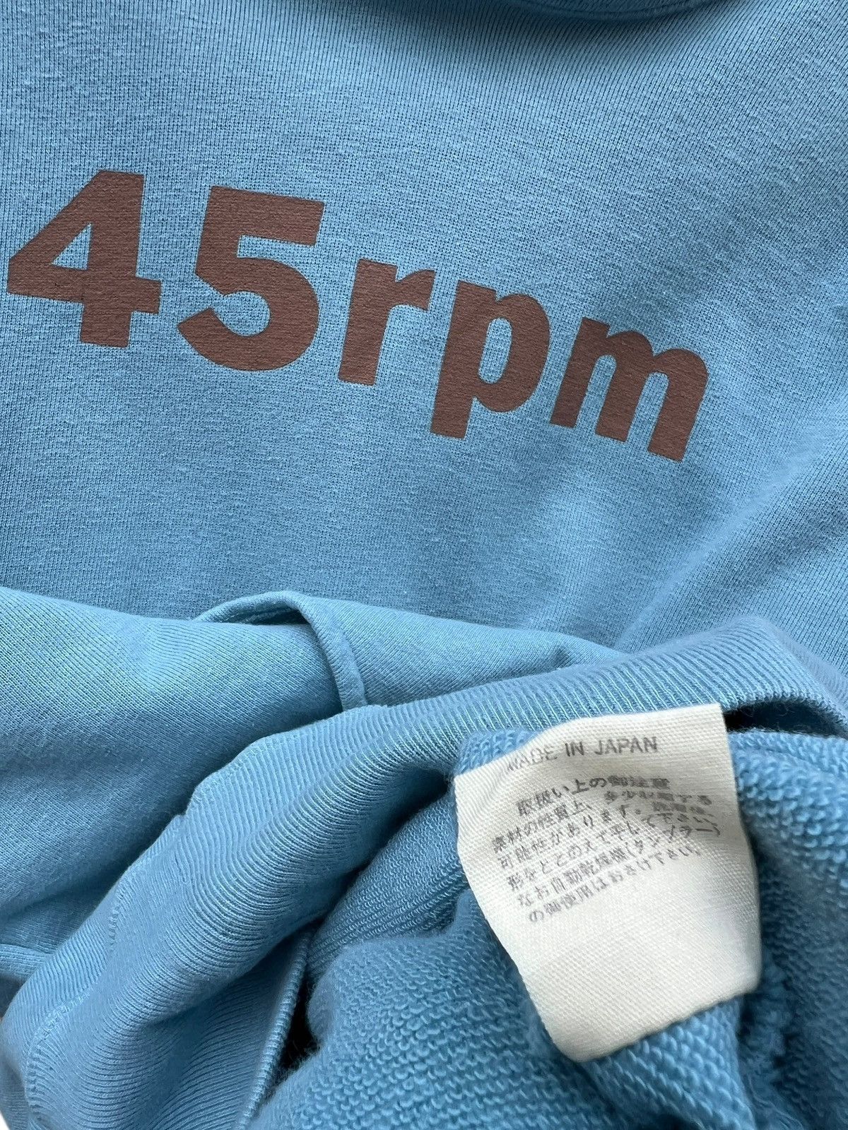 45rpm Vintage 45RPM Spellout Logo Soft Blue Hoodie Size US S / EU 44-46 / 1 - 9 Thumbnail