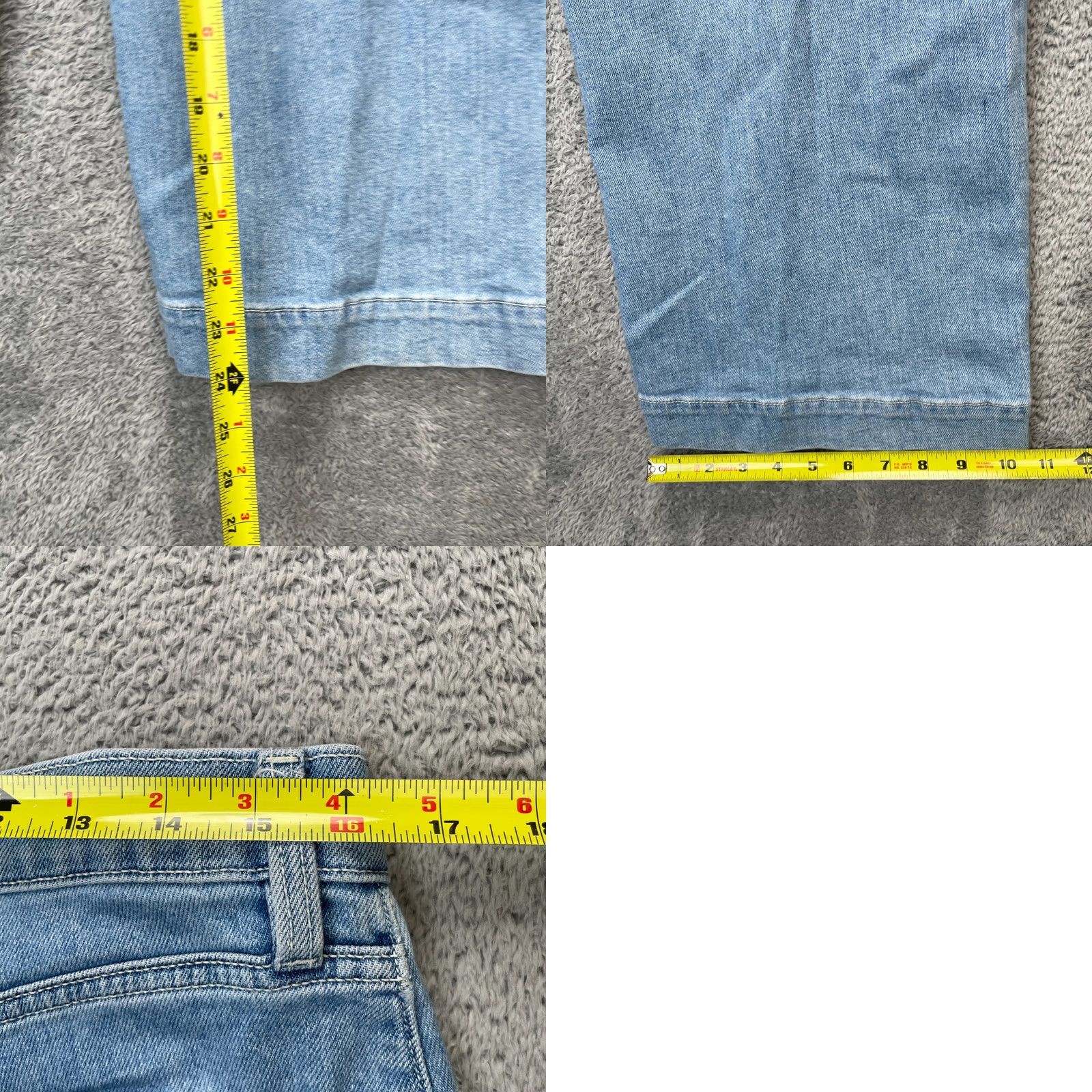 Lands' End Lands' End Jeans Womens 12 Blue Wide-Leg Cropped Denim Cotton Stretch Light Wash Regular Inseam 24in City Preppy Size 24" / US 00 / IT 34 - 8 Thumbnail